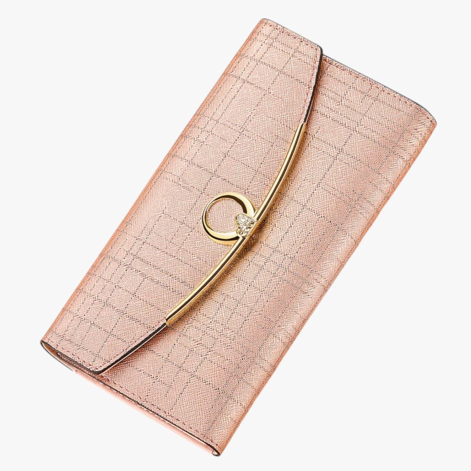 Portafoglio lungo in pelle con grande capacità - Rosa Oro - capacità elegant wallet pelle portafoglio portafoglio pelle wallet wallets womens wallet - Concept Palermo