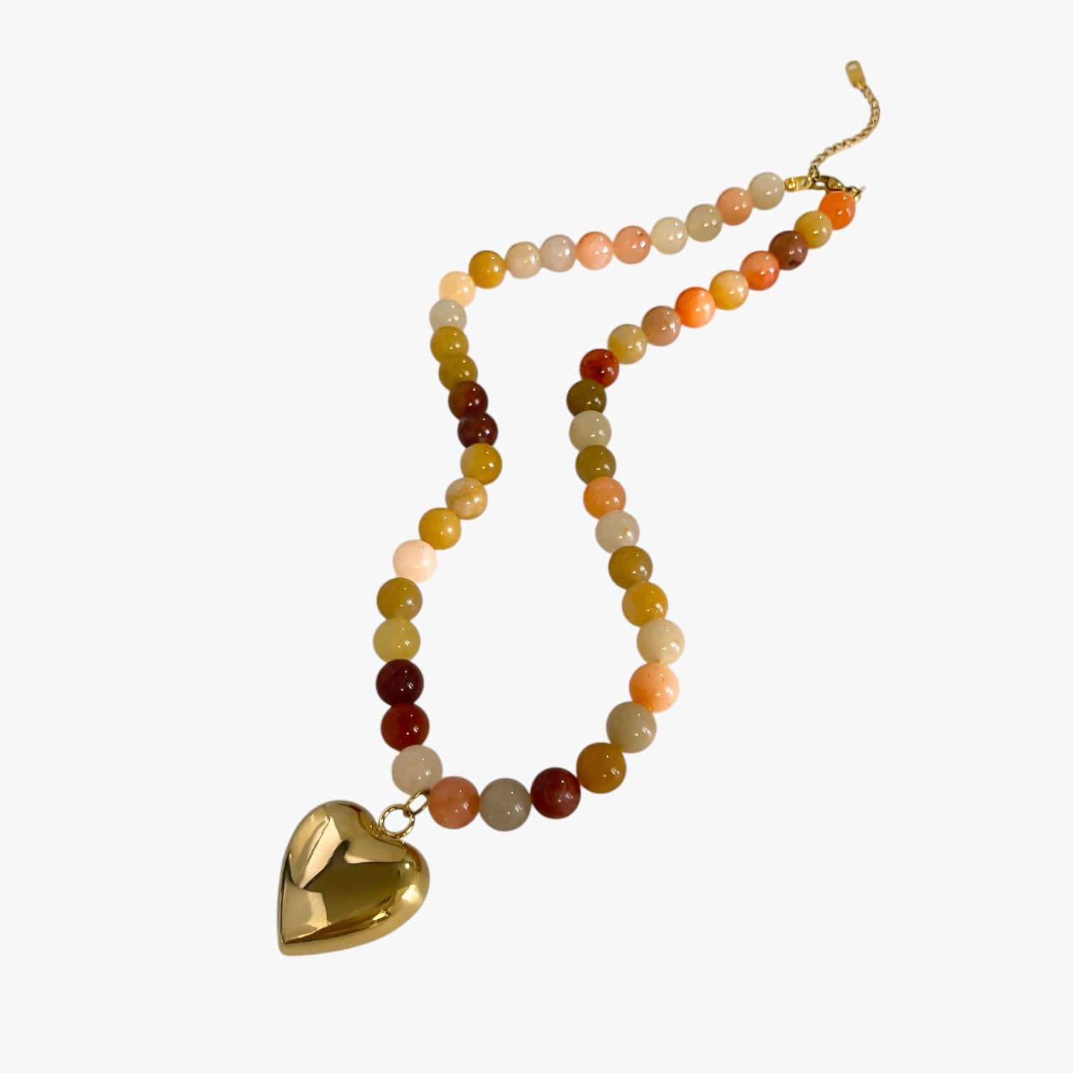 Collana di perline impermeabile colorata con cuore dorato Lana - - collana collana perline colorata cuore elegant womens necklaces impermeabile jewelry lana NECKLACES Necklaces for Women perline - Concept Palermo