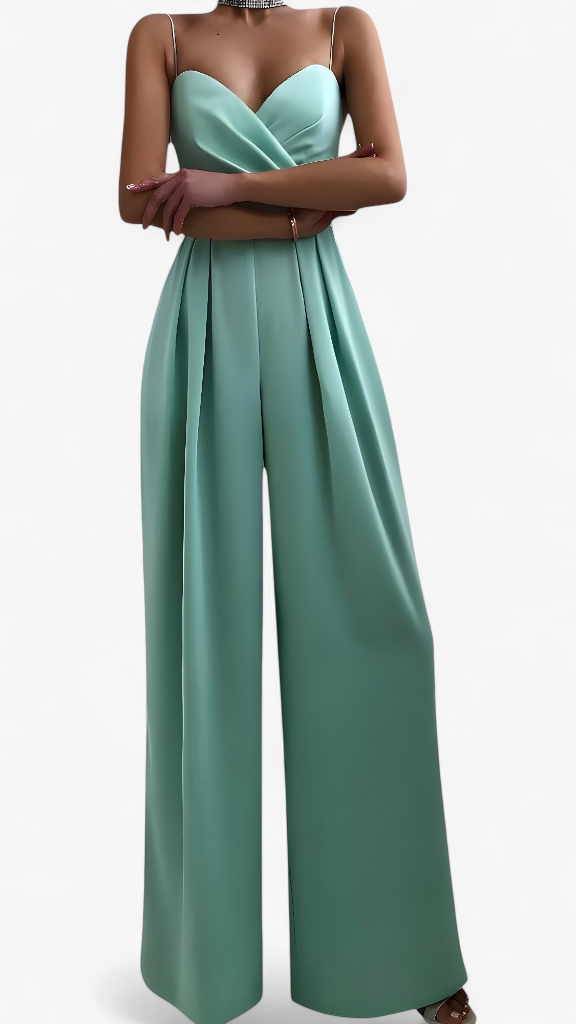 Tuta Elegante Donna con Spalline Sottili e Pantaloni a Palazzo Morbidi - - 12/28/2024 one-pieces palazzo pantaloni sottili spalline Summer/Jumpsuit tuta tuta spalline - Concept Palermo