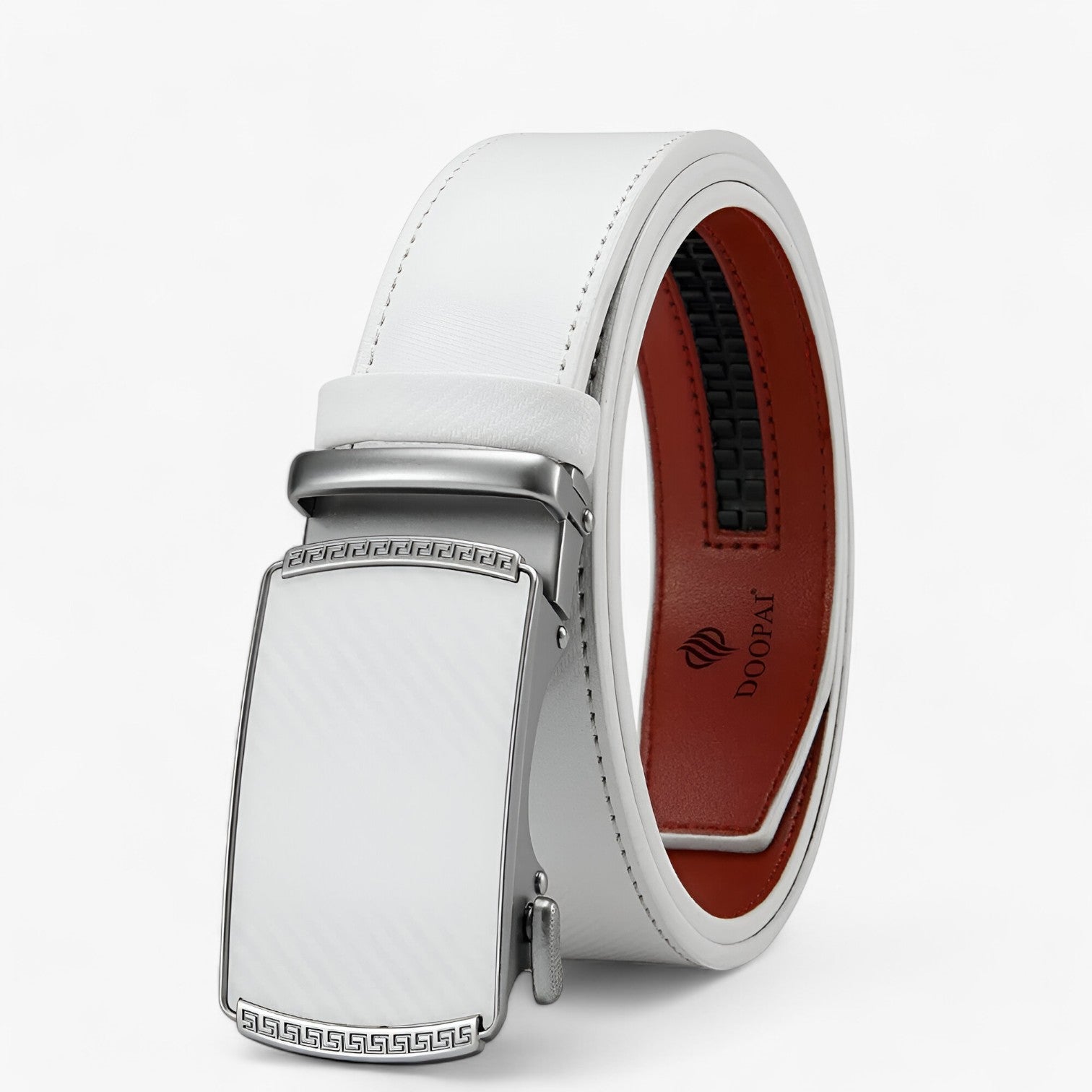 Cintura Automatica in Pelle di Lusso con Fibbia Regolabile Uomo - Bianco - automatica belts cintura cintura automatica fibbia mens accessory Mens belt pelle regolabile uomo - Concept Palermo