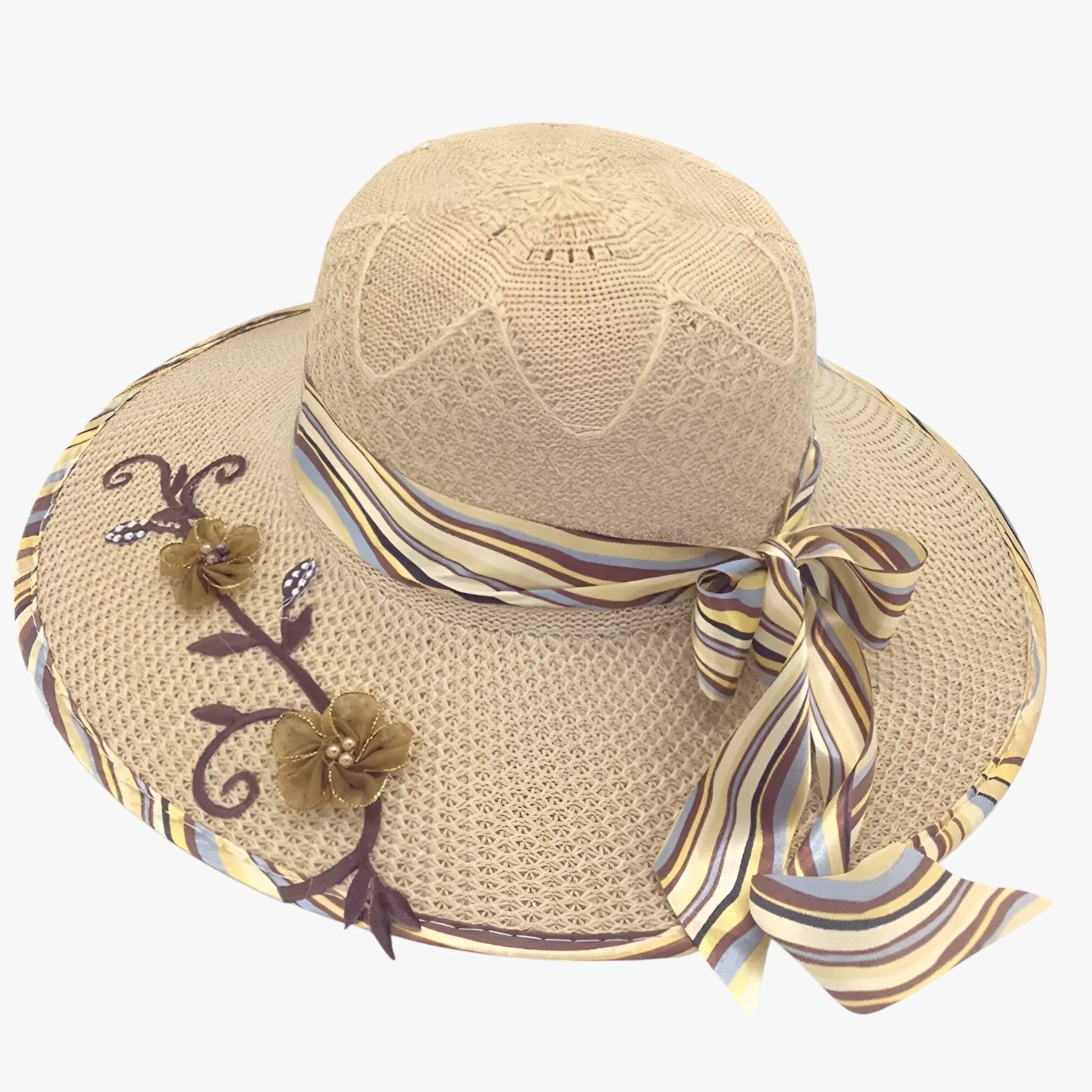 Cappello estivo con grande fascia -, pieghevole e protettivo dai raggi UV Donna - - cappello cappello estivo donna estivo fascia hat Hat for girls pieghevole protettivo raggi summer hat Sun Hats women hat - Concept Palermo