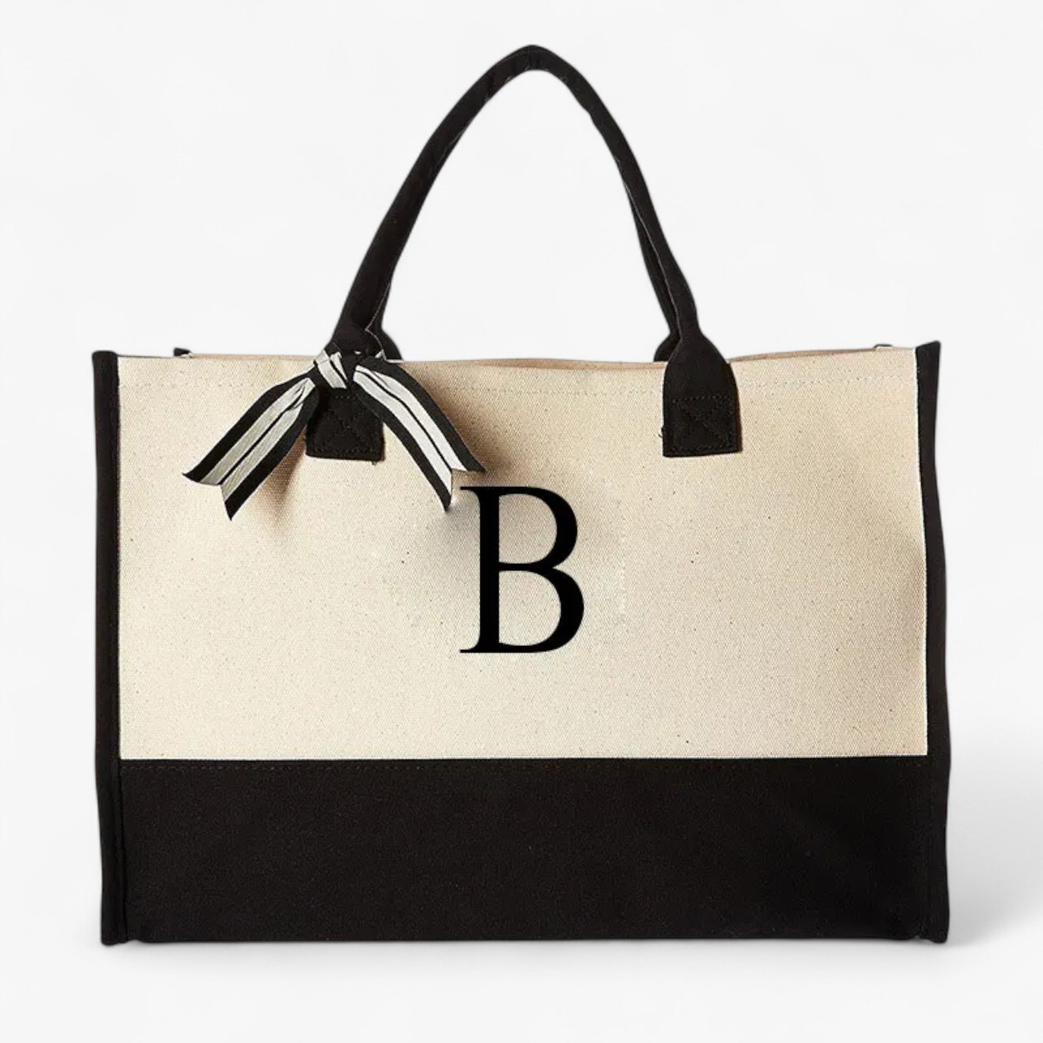 Borsa Tote Donna Grande in Tela Personalizzata con Iniziali - Elegante e Resistente - B - Bags borsa borsa tote donna handbags personalizzata tote tote bags Women's handbags - Concept Palermo