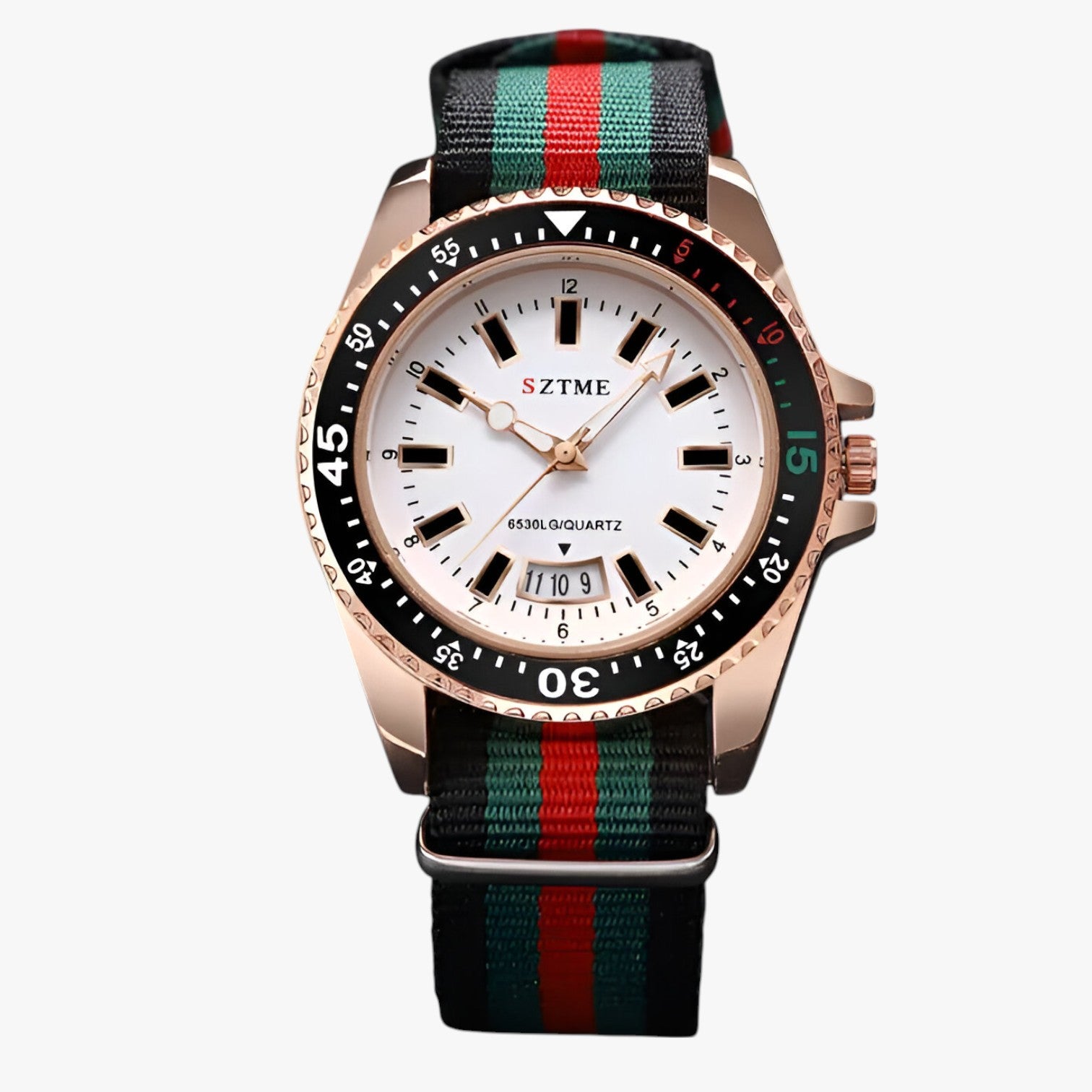 Orologio con cinturino in nylon e luce notturna Uomo - Bianco Rosa Sì - cinturino luce notturna nylon orologio orologio cinturino uomo watch watch for men watches WATCHES FOR MEN - Concept Palermo