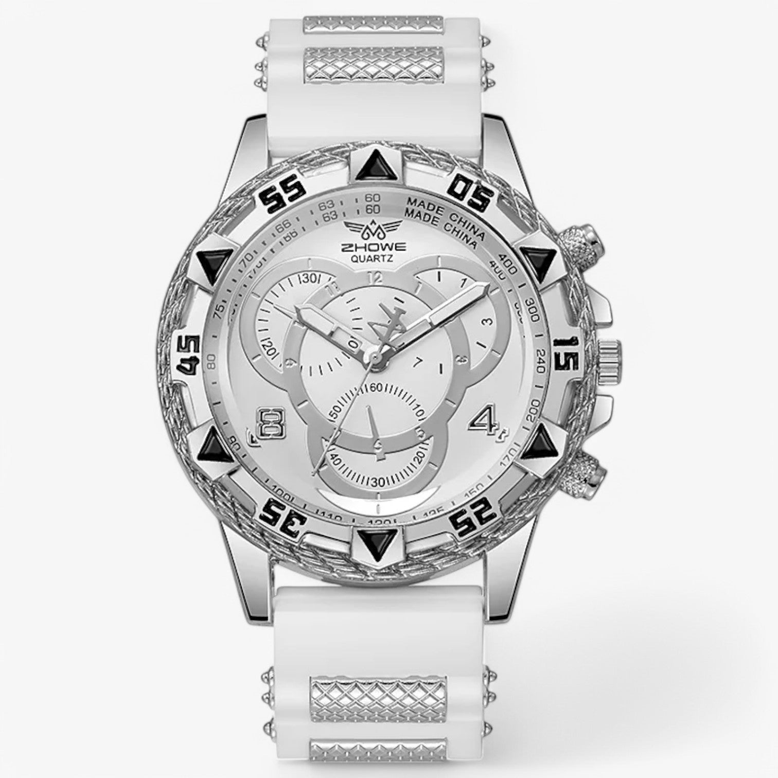 Orologio sportivo con cinturino in silicone comodo Uomo - Argento - cinturino mens accessory orologio orologio sportivo silicone sportivo uomo watch watch for men watches - Concept Palermo
