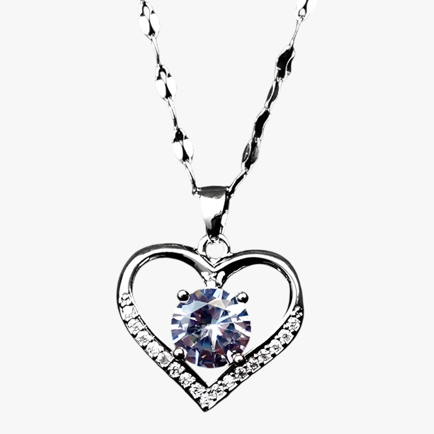 Collana Cuore con Gemme Eleganza Femminile e Comfort Dorato Silicone - - collana collana cuore comfort cuore elegant womens necklaces eleganza femminile gemme jewelry necklace NECKLACES Necklaces for Women - Concept Palermo