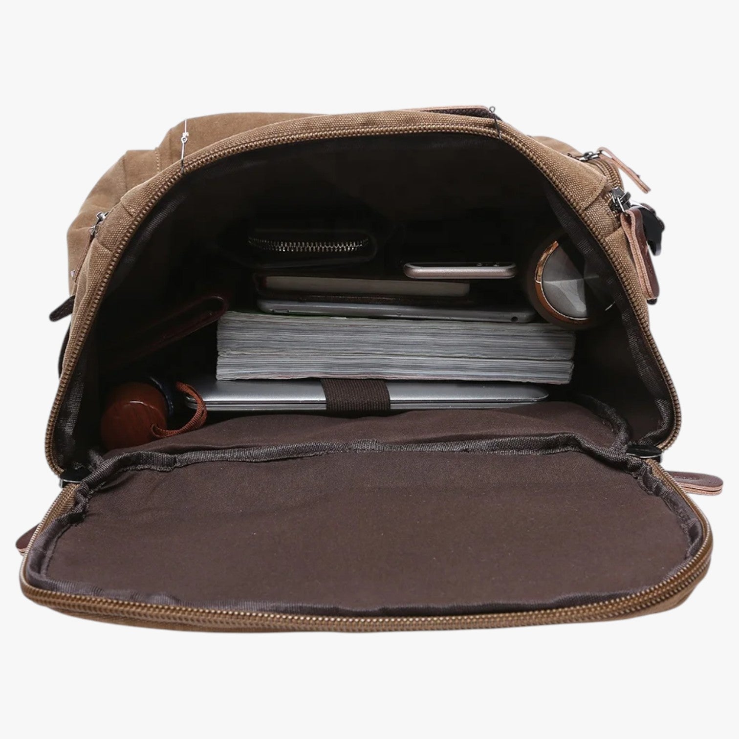 Ampio Zaino Vintage in Tela con Scomparto per Laptop Uomo - - ampio ampio zaino Backpacks bag bags laptop mens bag scomparto tela uomo vintage - Concept Palermo