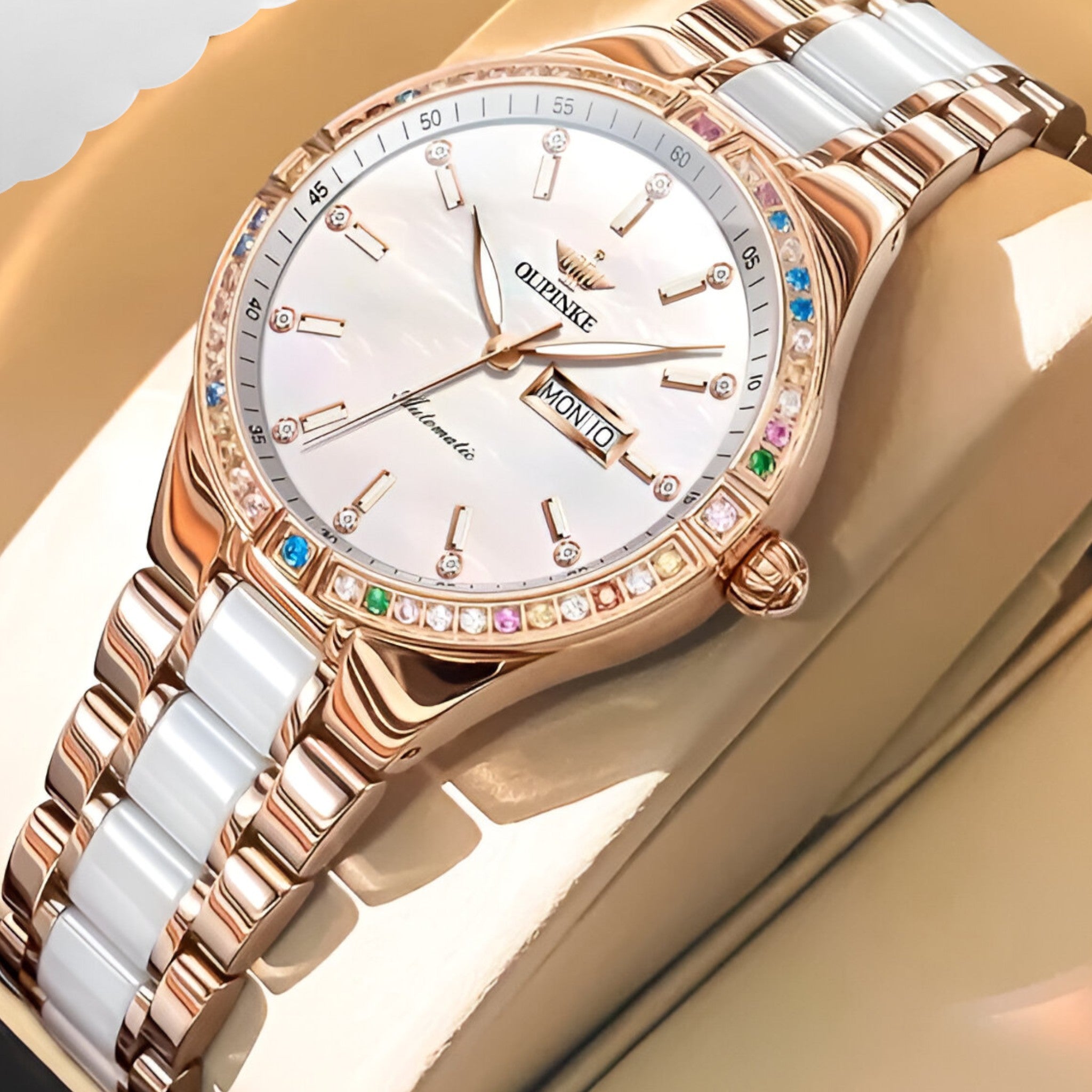 Orologio Automatico da Donna di Lusso Meccanico, Elegante, con Bracciale in Acciaio Inox - Oro - automatico donna female watch meccanico movimento orologio orologio automatico watch for women watches - Concept Palermo