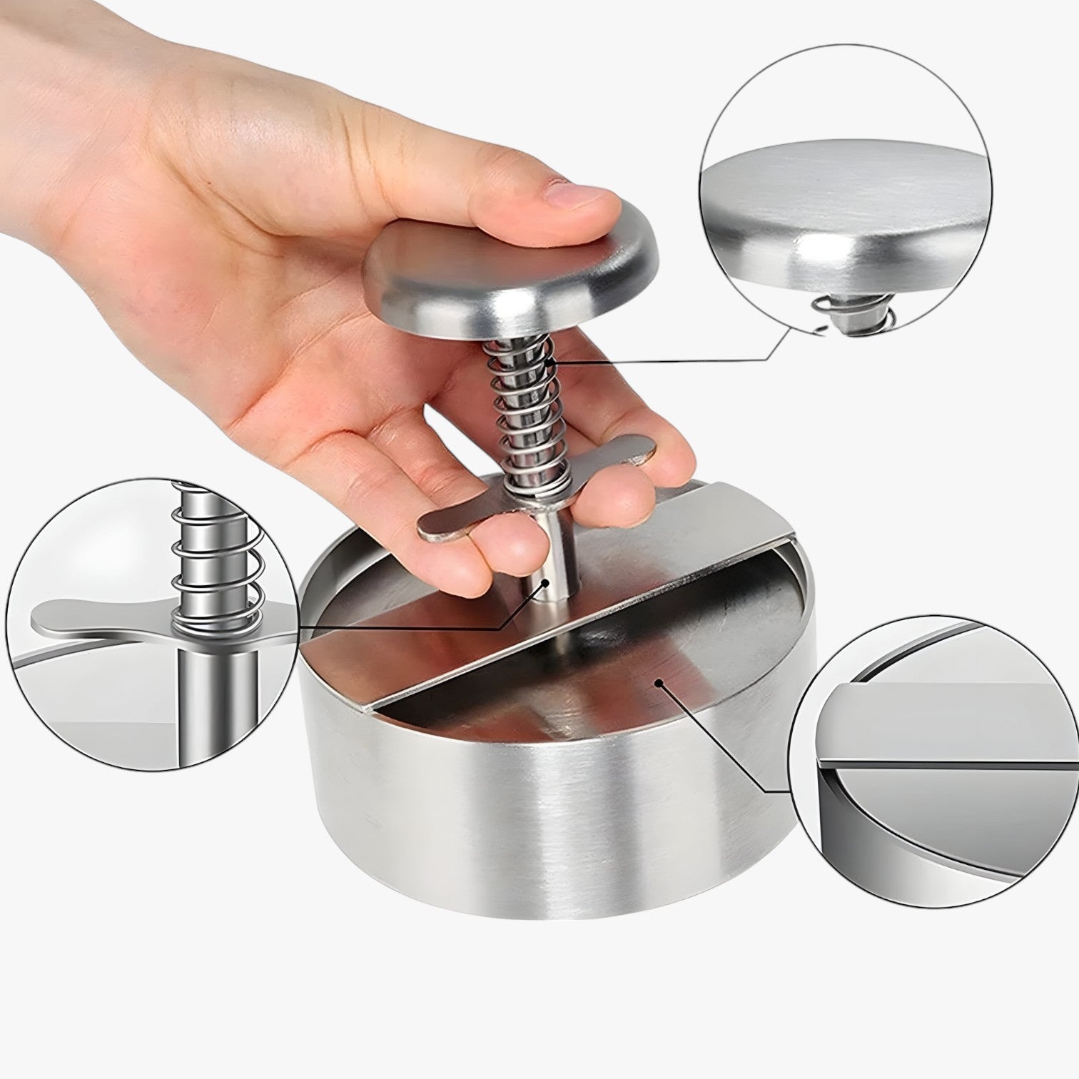Pressa per hamburger in acciaio inossidabile - Hamburger antiaderenti Uomo - - acciaio antiaderenti hamburger inossidabile Kitchen kitchen & dining kitchen accessory kitchen tools pressa pressa hamburger uomo - Concept Palermo