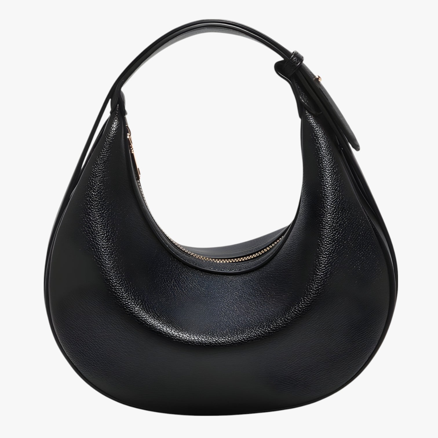 Borsa Donna a Mezza Luna Elegante in Pelle Sintetica Nera con Tracolla Regolabile - nero - bag Bags borsa borsa mezza donna handbags luna mezza women bags Women's handbags - Concept Palermo