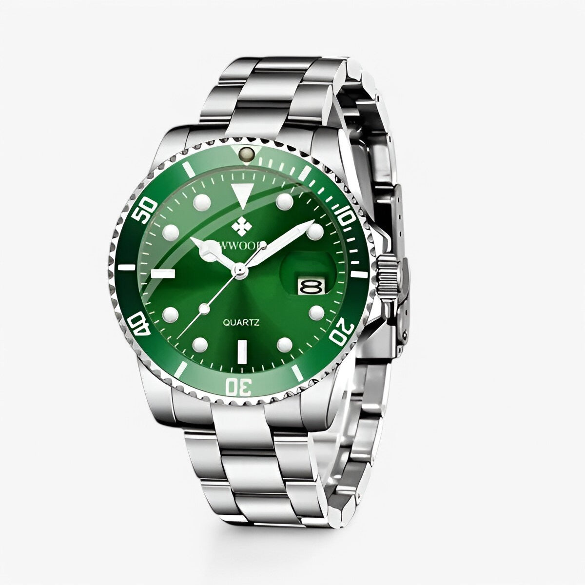 Orologio da Uomo di Lusso in Acciaio Inox Argento, Elegante e Resistente - Verde - accessoires acciaio horloges inox orologio orologio acciaio watches - Concept Palermo