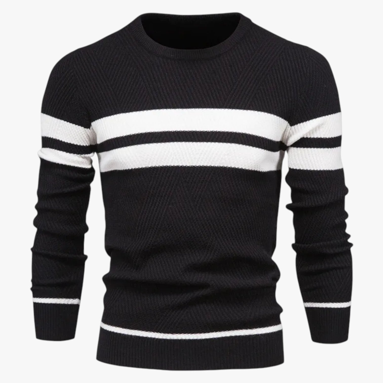 Maglione Autunnale Uomo Calore Slim con Stile Floreale - Nero S - autunnale calore floreale maglione maglione autunnale men's sweater slim stile Sweater sweater men sweaters - Concept Palermo