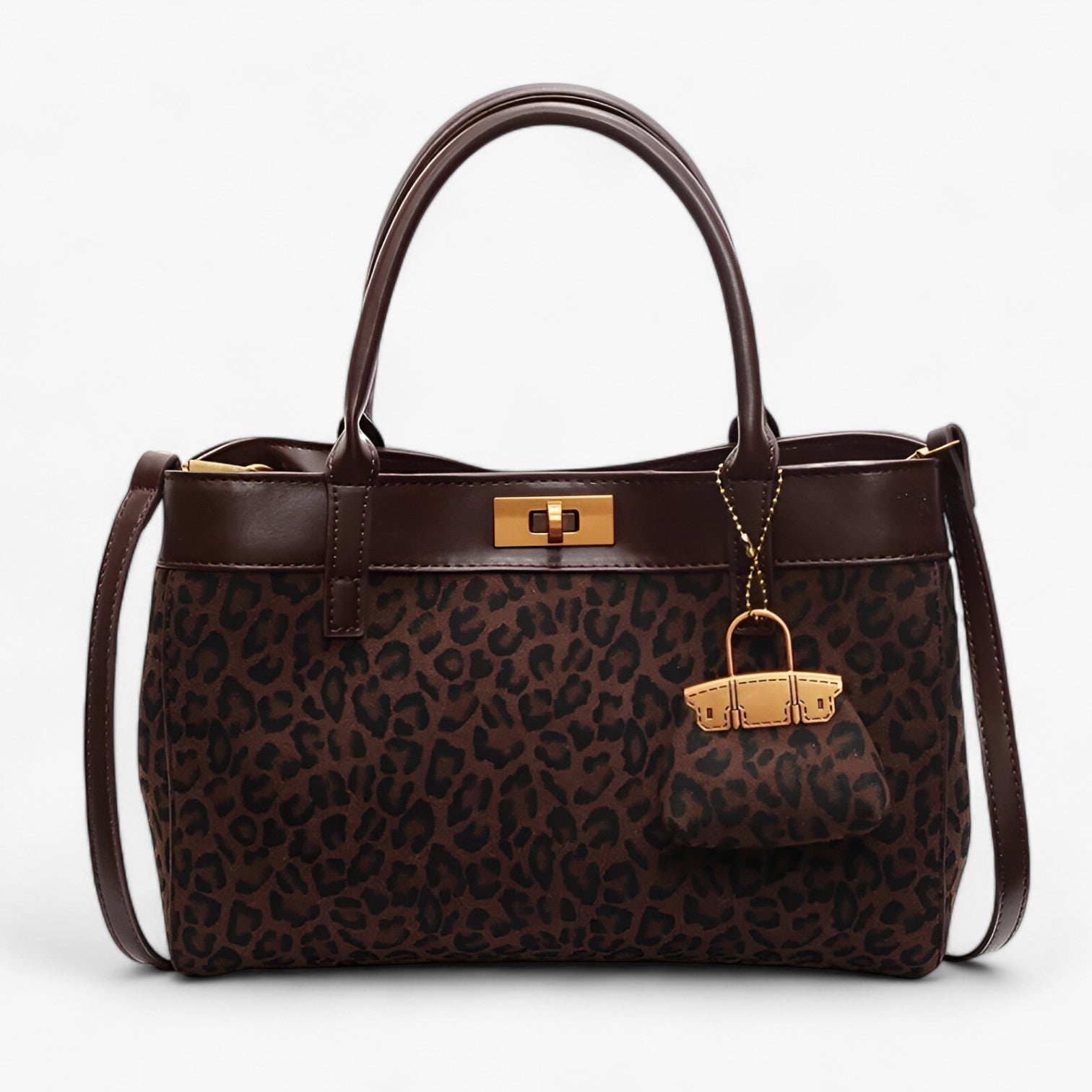 Tote alla Moda con Stampa Leopardo e Grande Capacità Donna - colore caffè - alla bags capacità donna handbags leopardo moda stampa tote Women's handbags - Concept Palermo