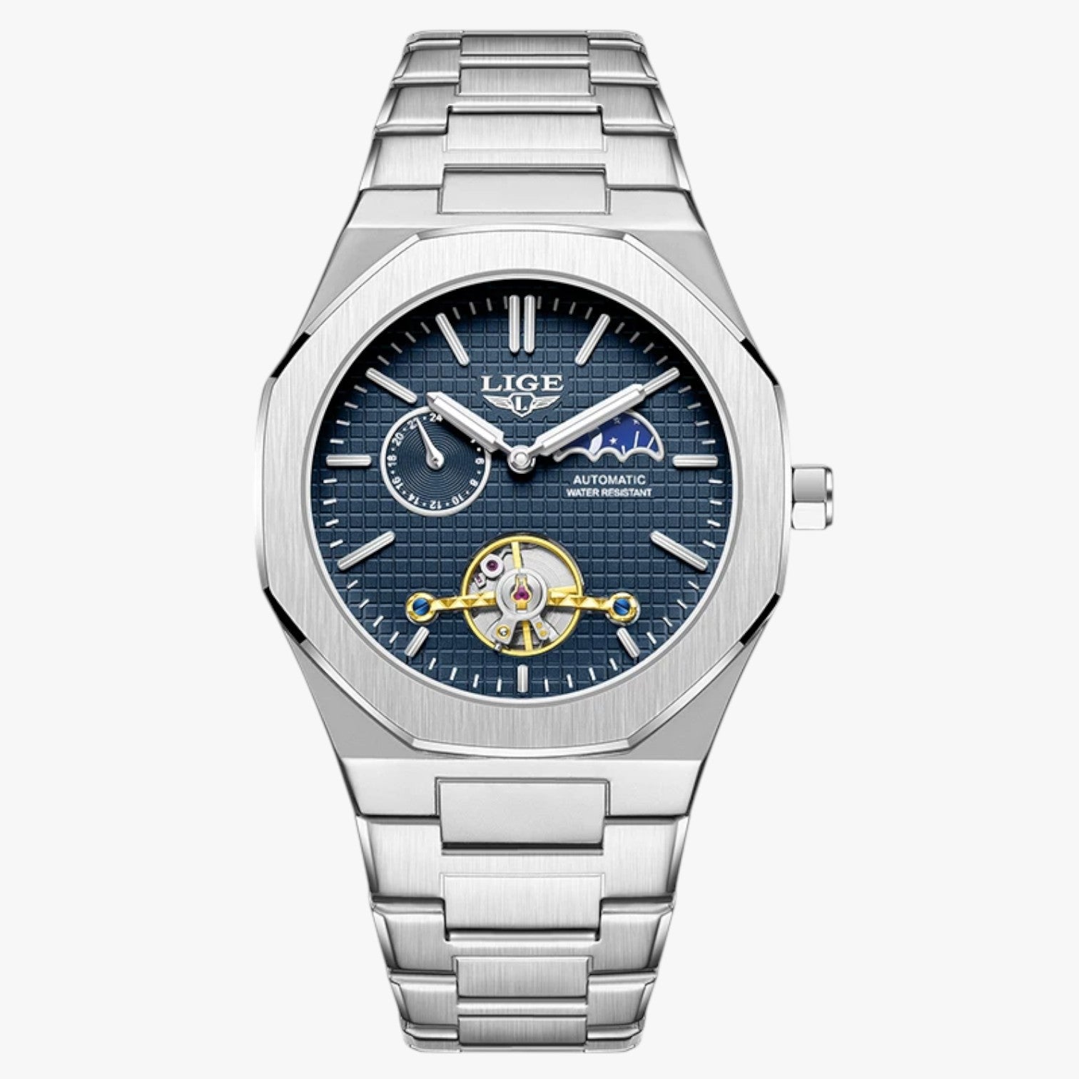 Orologio meccanico di lusso impermeabile Uomo - Blu scuro argento - impermeabile meccanico orologio orologio meccanico uomo watch watch for men watches WATCHES FOR MEN - Concept Palermo