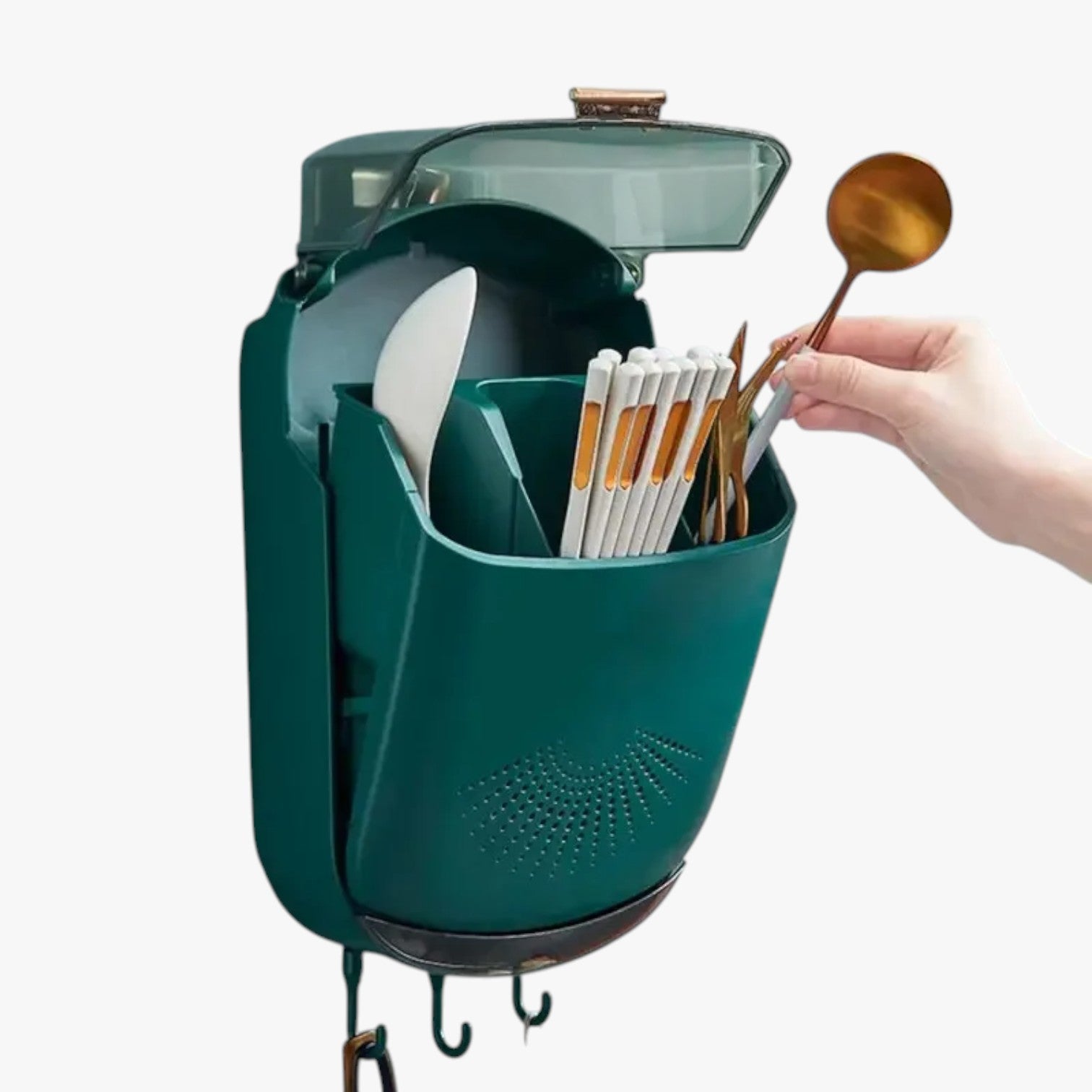 Portabastoncini da muro con drenaggio e coperchio - - coperchio drenaggio Kitchen kitchen & dining kitchen accessory Kitchen Essentials kitchen organizer muro portabastoncini portabastoncini muro - Concept Palermo