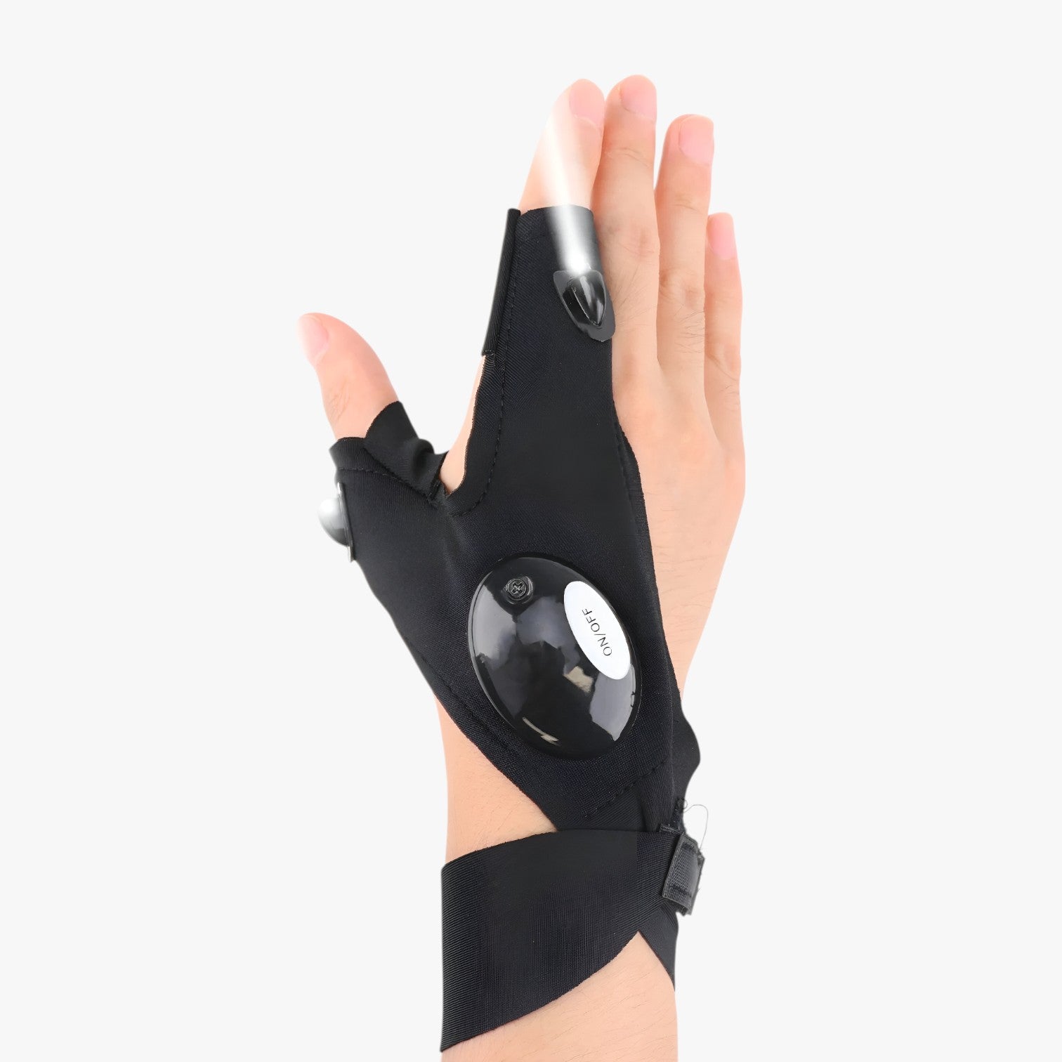 Guanti senza dita LED con luce handsfree per esterni Uomo - Mano Destra - dita esterni gloves guanti guanti dita handsfree harrison | guanti senza dita led con luce handsfree per esterni - €25 luce mens accessory uomo - Concept Palermo