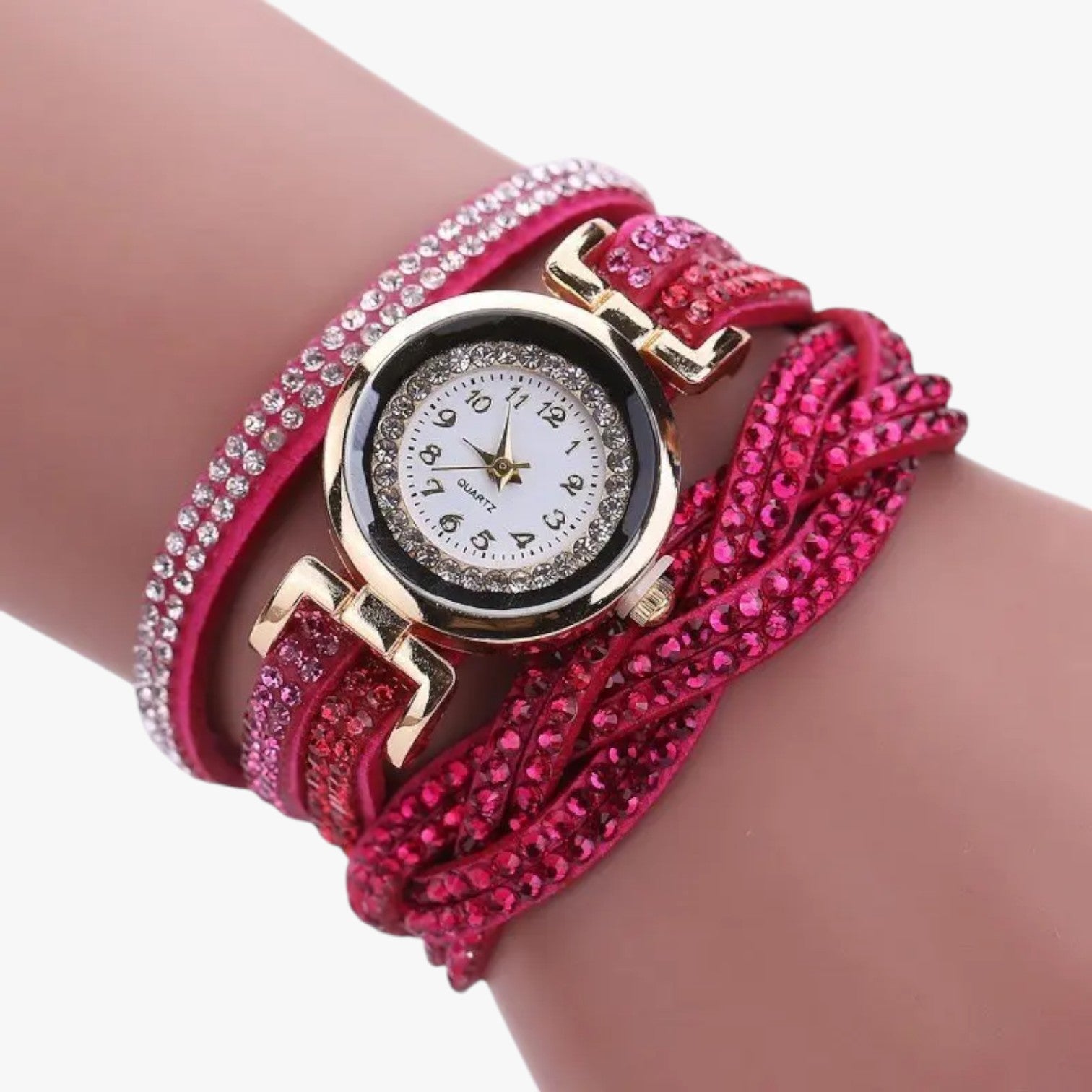 Orologio da donna con cinturino lungo in pelle: eleganza e lucentezza in uno - Rosa rossa - cinturino donna eleganza female watch lucentezza orologio orologio donna pelle watch watch for women watches - Concept Palermo