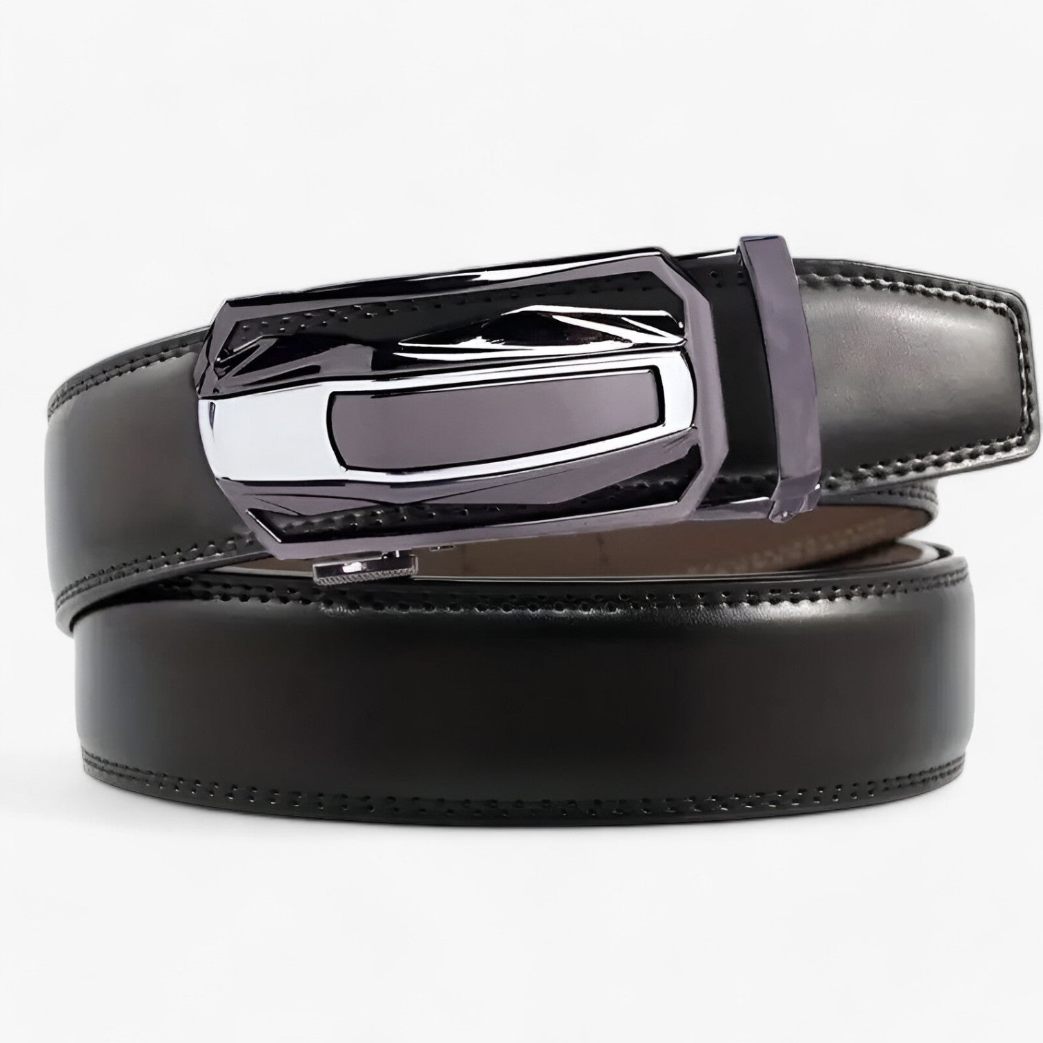Cintura Uomo in Vera Pelle Nera, Elegante e Resistente, per Abiti e Casual - - Belts cintura cintura vera durata mens accessory Mens belt pelle stile uomo vera - Concept Palermo