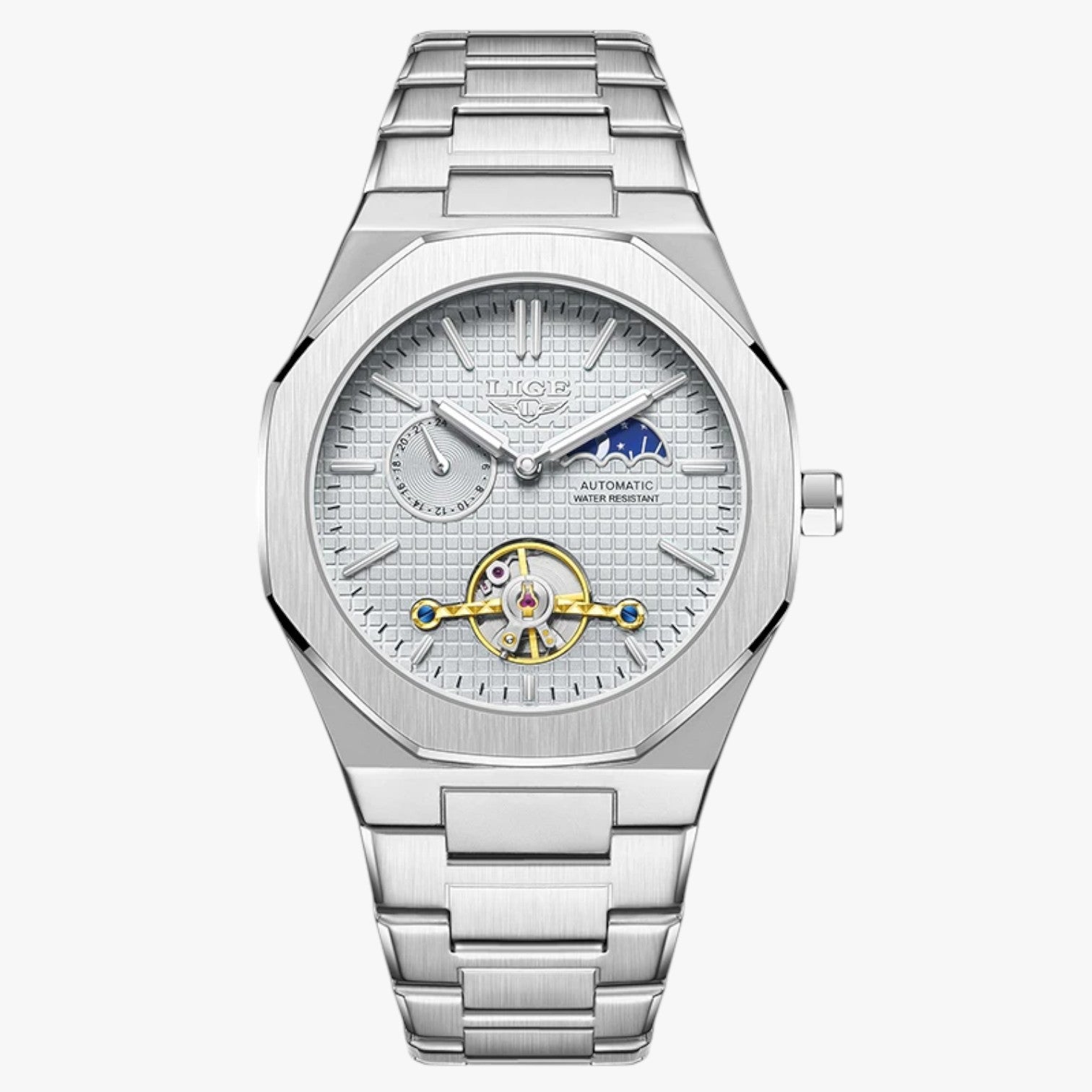 Orologio meccanico di lusso impermeabile Uomo - Bianco argento - impermeabile meccanico orologio orologio meccanico uomo watch watch for men watches WATCHES FOR MEN - Concept Palermo