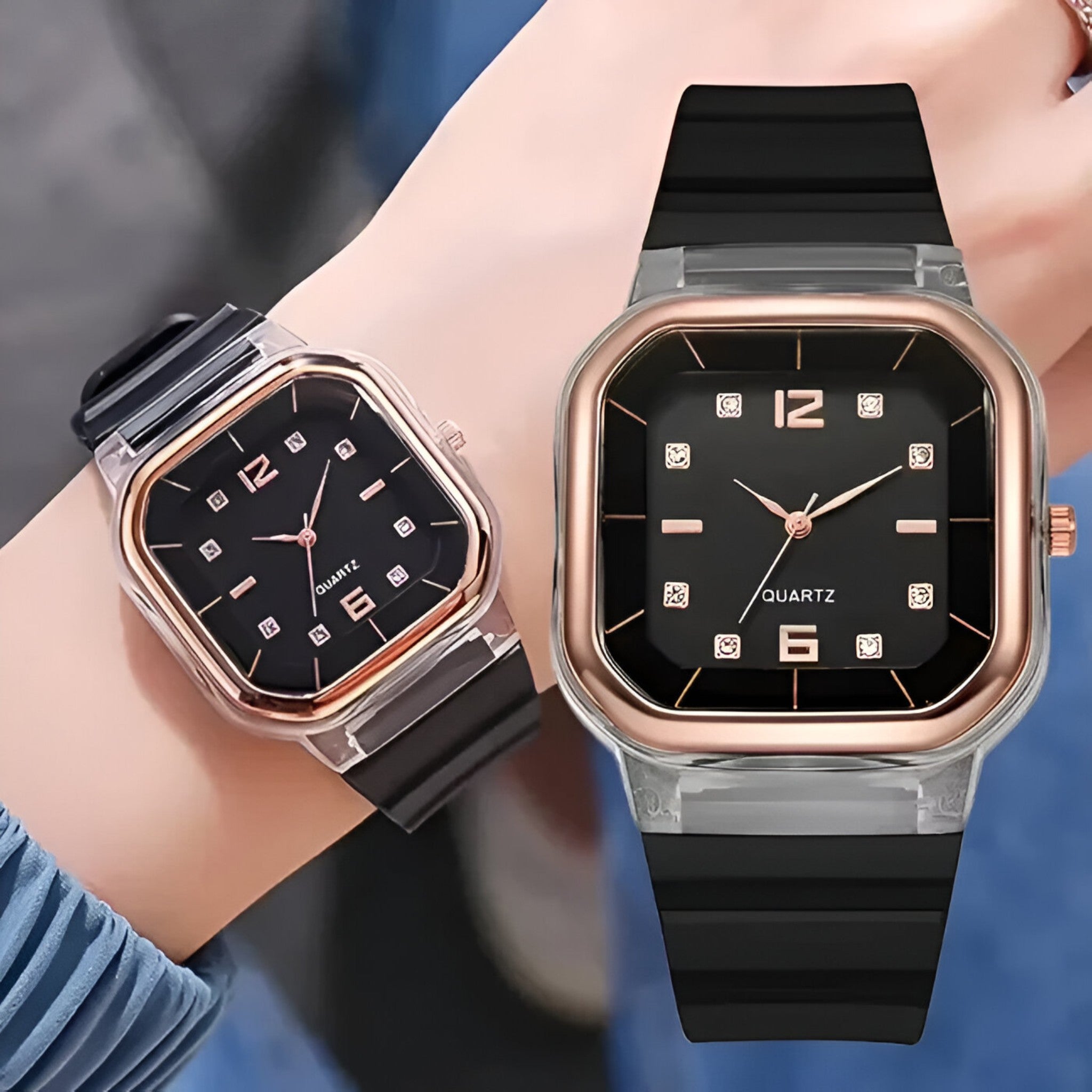 Orologio da donna in silicone con quadrante grande e dettagli strass - - dettagli donna female watch orologio orologio donna quadrante silicone strass watch for women watches - Concept Palermo