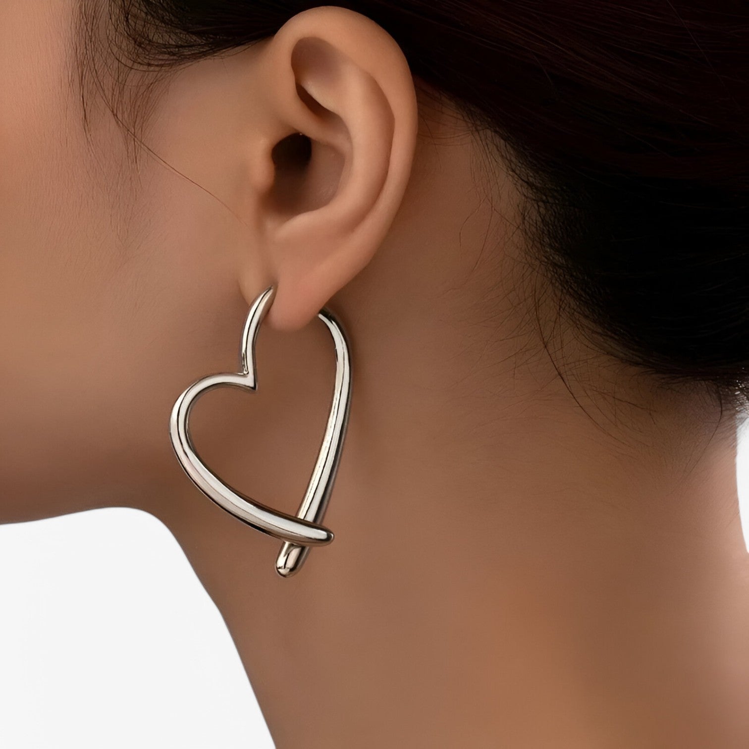 Orecchini a cuore personalizzati da donna, versatili e alla moda per ogni occasione - colore argento - Accessories Jewelry alla cuore donna EARRINGS jewelry moda orecchini orecchini cuore personalizzati womens earring - Concept Palermo