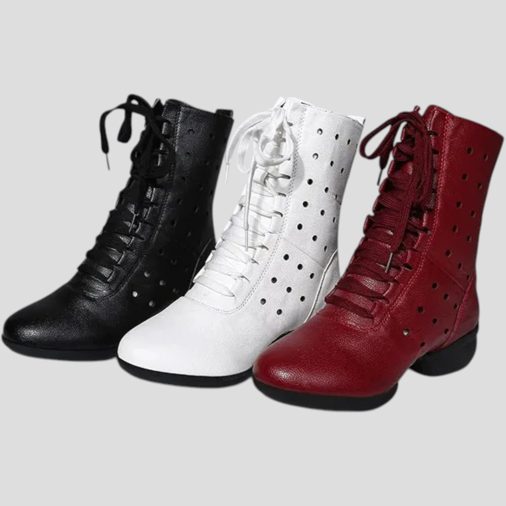 Stivali bianchi in vera pelle con lacci e cerniera Donna - - bianchi BOOTS Boots & Shoes cerniera donna lacci pelle shoes stivali stivali bianchi - Concept Palermo