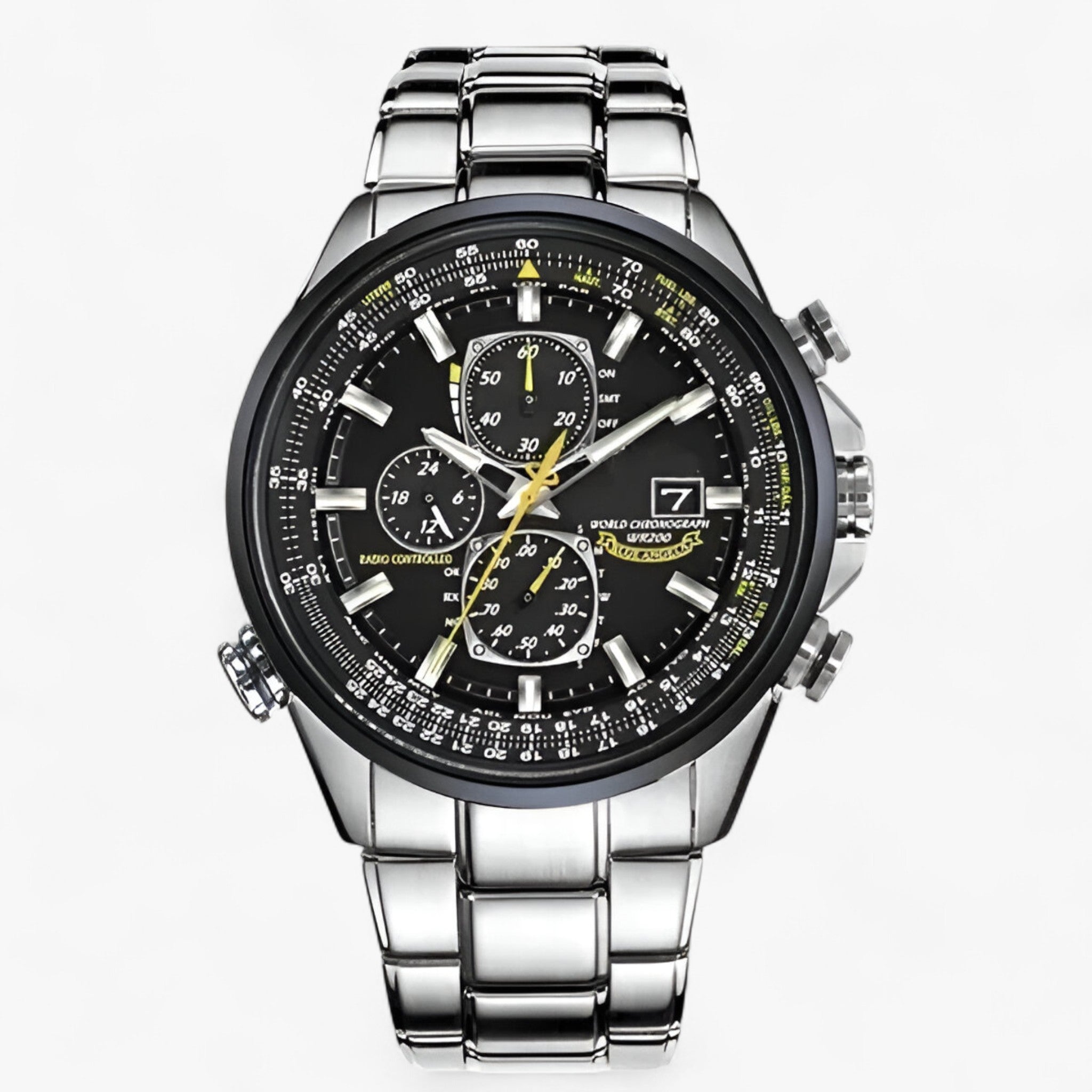 Orologio Cronografo Uomo MultiSteel 42mm, Acciaio Argento con Quadrante Blu Elegante - 4 pulsanti in acciaio nero - acciaio cronografo multisteel orologio orologio cronografo uomo vero watches WATCHES FOR MEN - Concept Palermo
