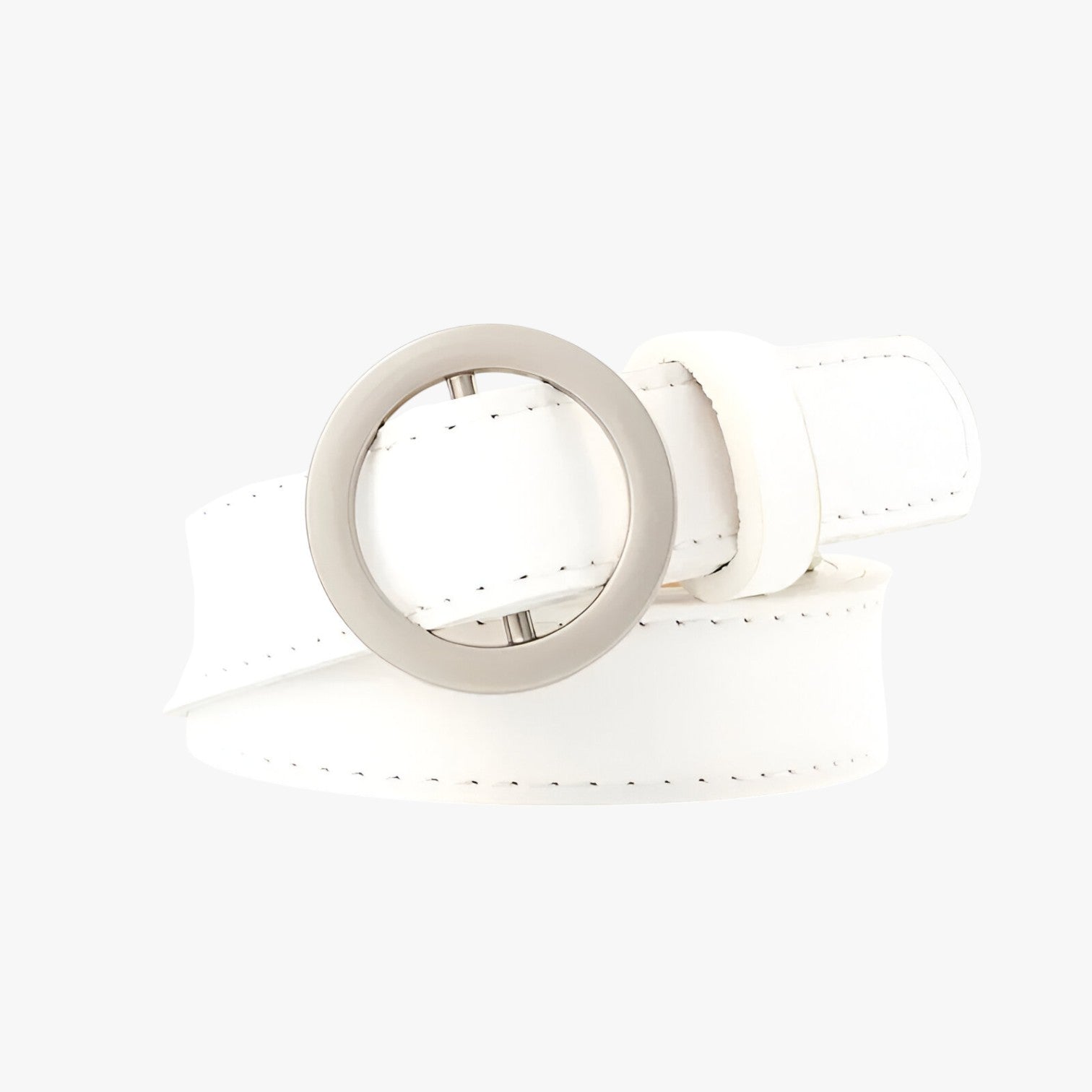 Cintura sottile e versatile per ogni look Donna - bianco Non poroso Fibbia rotonda 2.3x105 - Belts cintura cintura sottile donna look ogni sottile versatile waist belt for women Womens belt - Concept Palermo
