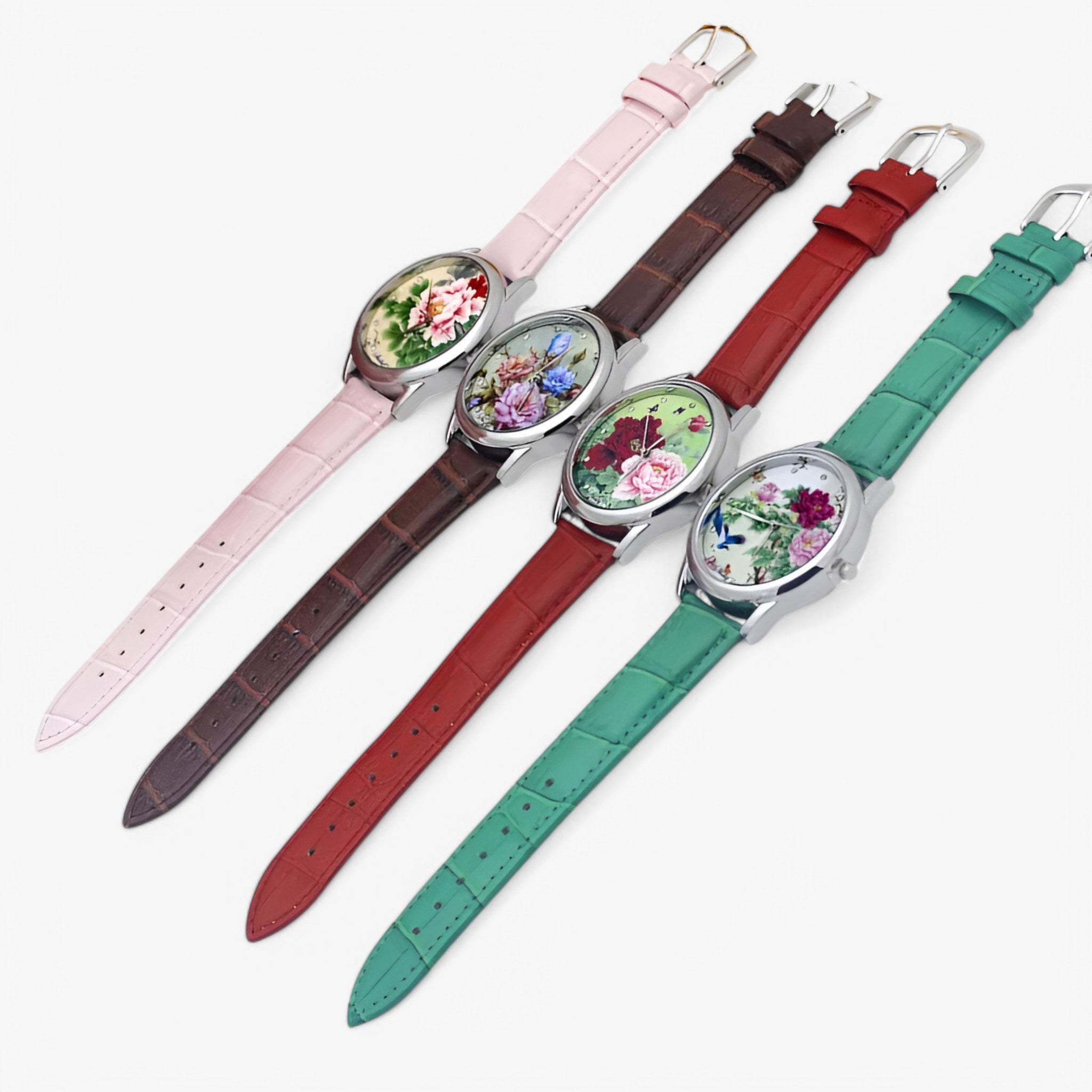 Orologio da donna con cinturino in pelle e quadrante floreale - - cinturino donna female watch floreale orologio orologio donna pelle quadrante watch for women watches - Concept Palermo
