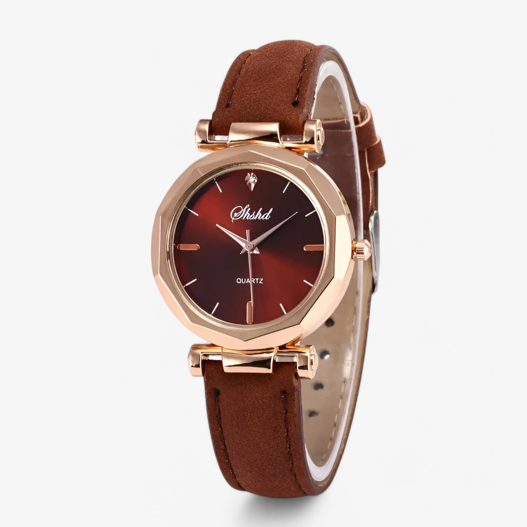 Orologio da donna in pelle con cristalli e movimento al quarzo - Marrone - cristalli donna female watch movimento orologio orologio donna pelle quarzo watch for women watches - Concept Palermo