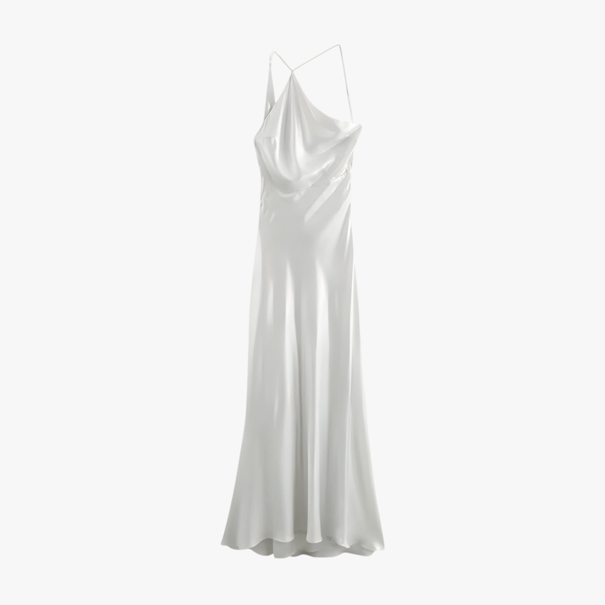 Abito fluido scollato - Silhouette femminile e movimento libero - Bianco - abito abito fluido dresses femminile fluido libero movimento scollato - Concept Palermo
