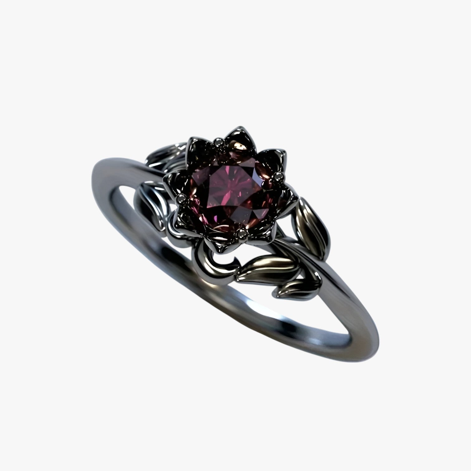 Rosa della Notte - Anello con pietra rossa per un look audace Uomo - - anello audace jewelry look notte pietra Rings rossa uomo womens ring - Concept Palermo