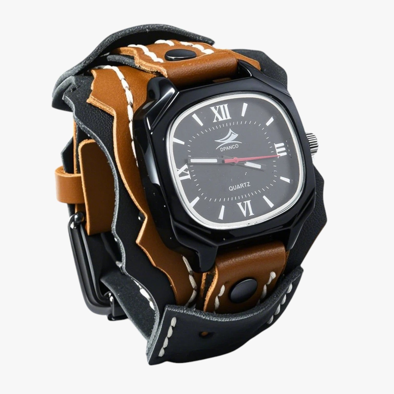Orologio da uomo quadrato grande con cinturino in vera pelle - - cinturino orologio orologio uomo pelle quadrato uomo vera watch watch for men watches WATCHES FOR MEN - Concept Palermo