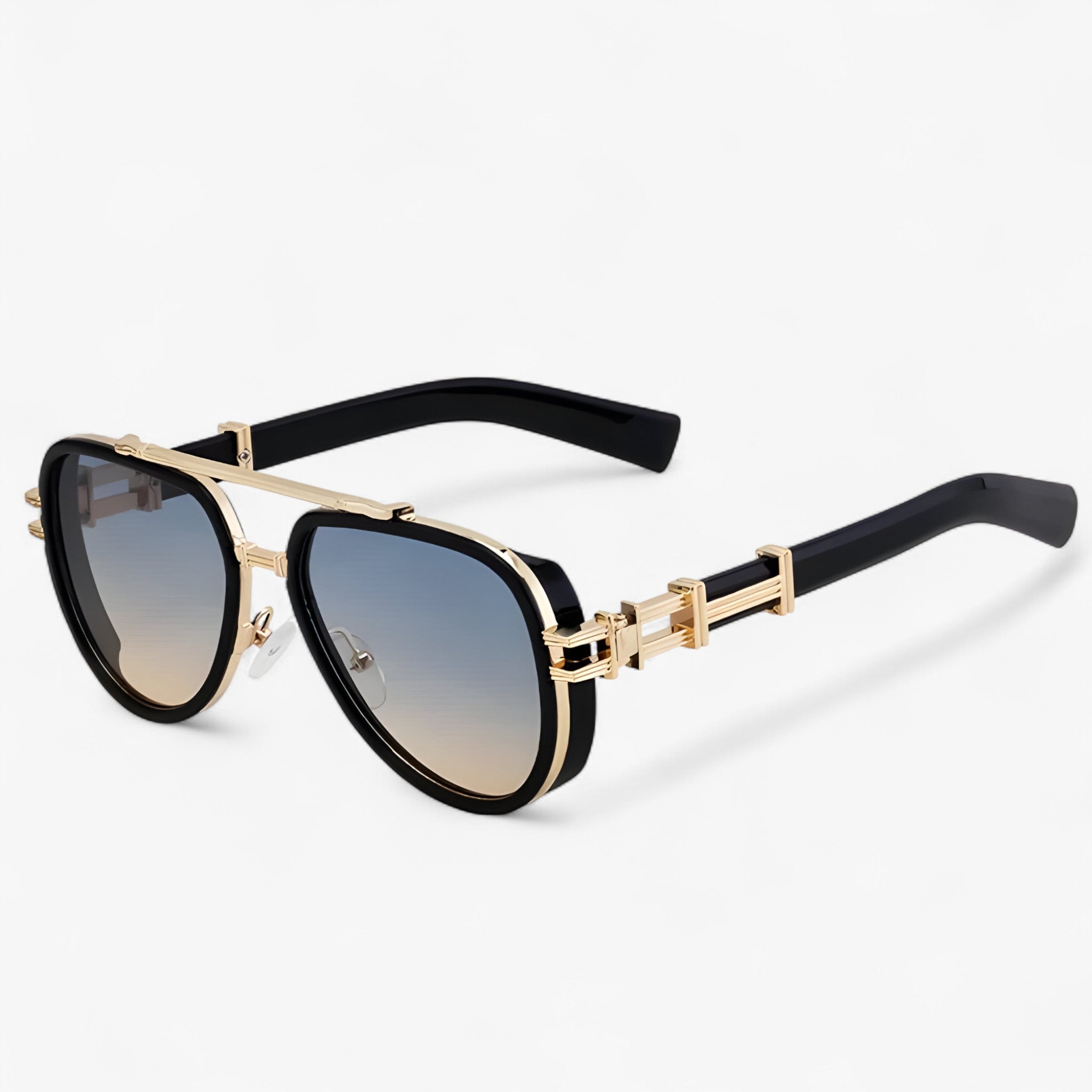 Occhiali da sole polarizzati steampunk oversize Uomo - Nero Oro Giallo - accessoires occhiali occhiali sole oversize polarizzati sole steampunk sunglasses uomo zonnebrillen - Concept Palermo