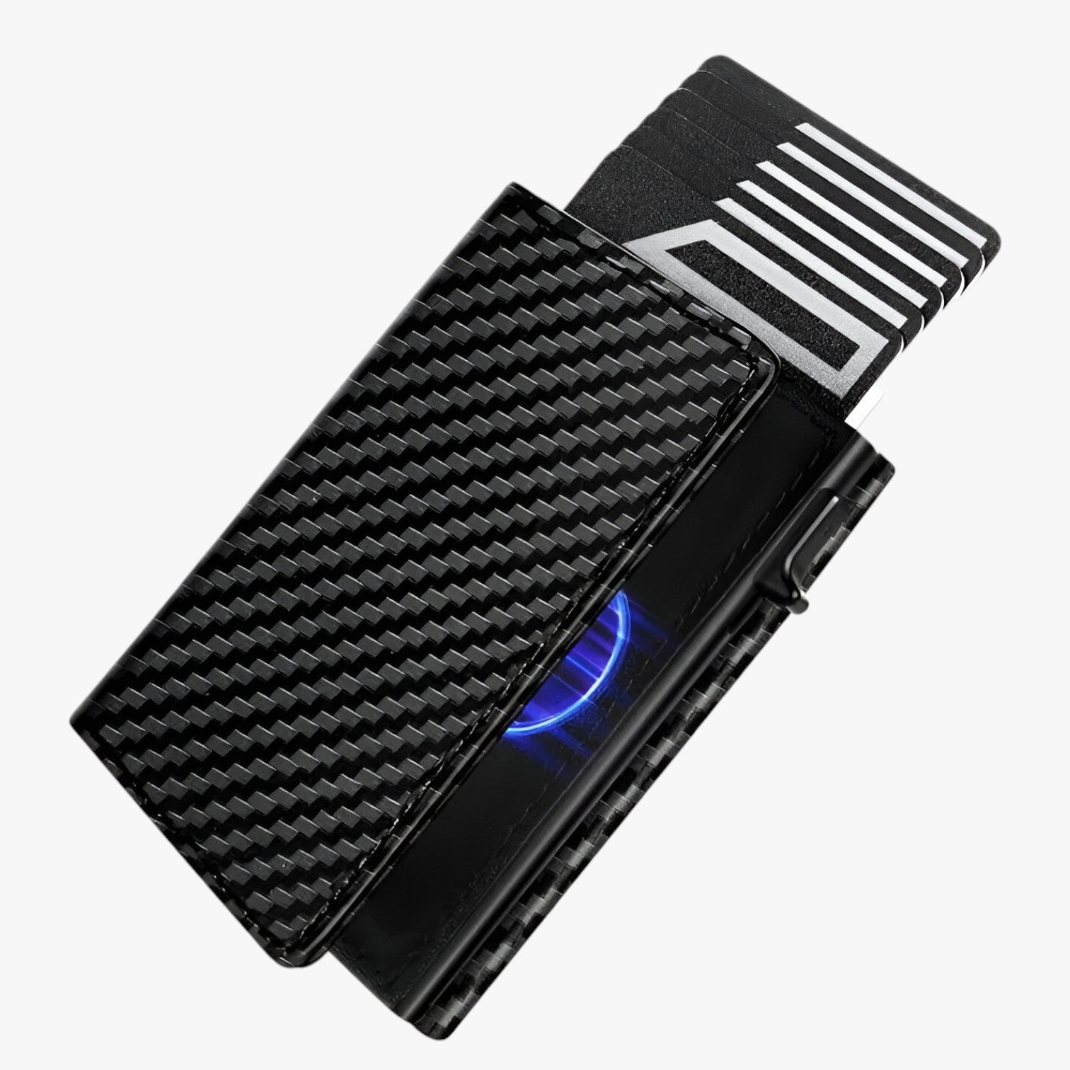 Slim RFID Wallet with Coin Pouch & Card Clip Uomo - Carbonio - card clip coin mens wallet pouch rfid slim slim rfid uomo wallet wallets - Concept Palermo