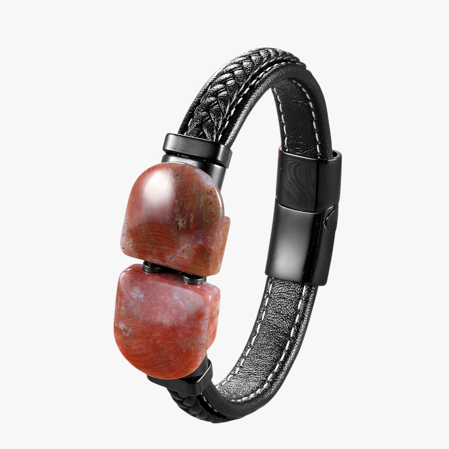 Bracciale Uomo in Pietra Naturale e Pelle Regalo 2025 - - bracciale bracciale uomo BRACELET bracelet for men BRACELETS jewelry mens bracelet naturale pelle pietra regalo uomo - Concept Palermo