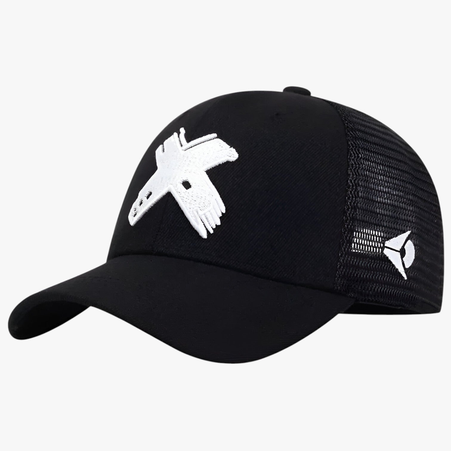 Berretto estivo con rete e ricamo X Lino Uomo - nero bianco - Baseball caps berretto berretto estivo caps estivo lino men's hat mens cap rete ricamo uomo - Concept Palermo