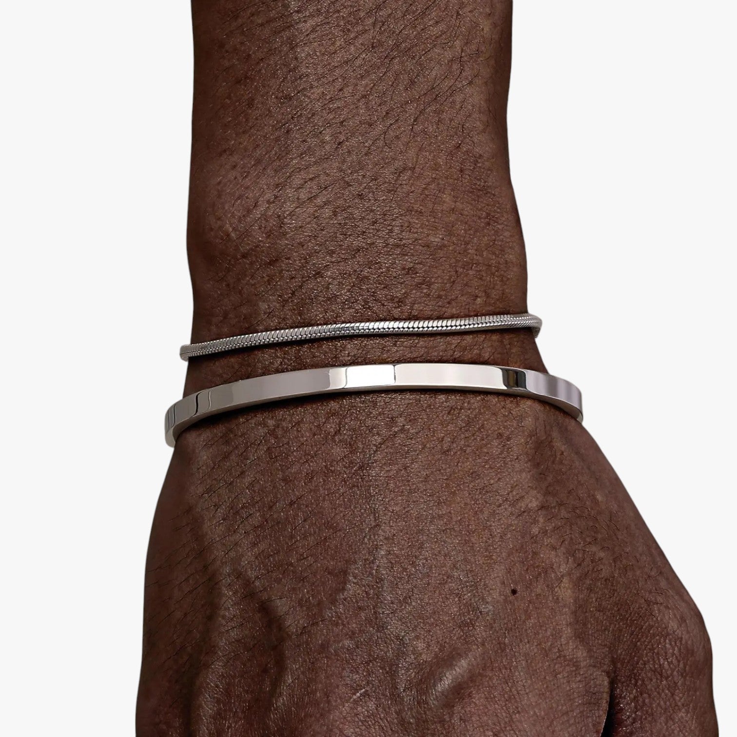 Set Bracciali Uomo in Acciaio con Dettagli Neri - - acciaio bracciali bracciali uomo BRACELET bracelet for men BRACELETS dettagli jewelry mens bracelet neri uomo - Concept Palermo