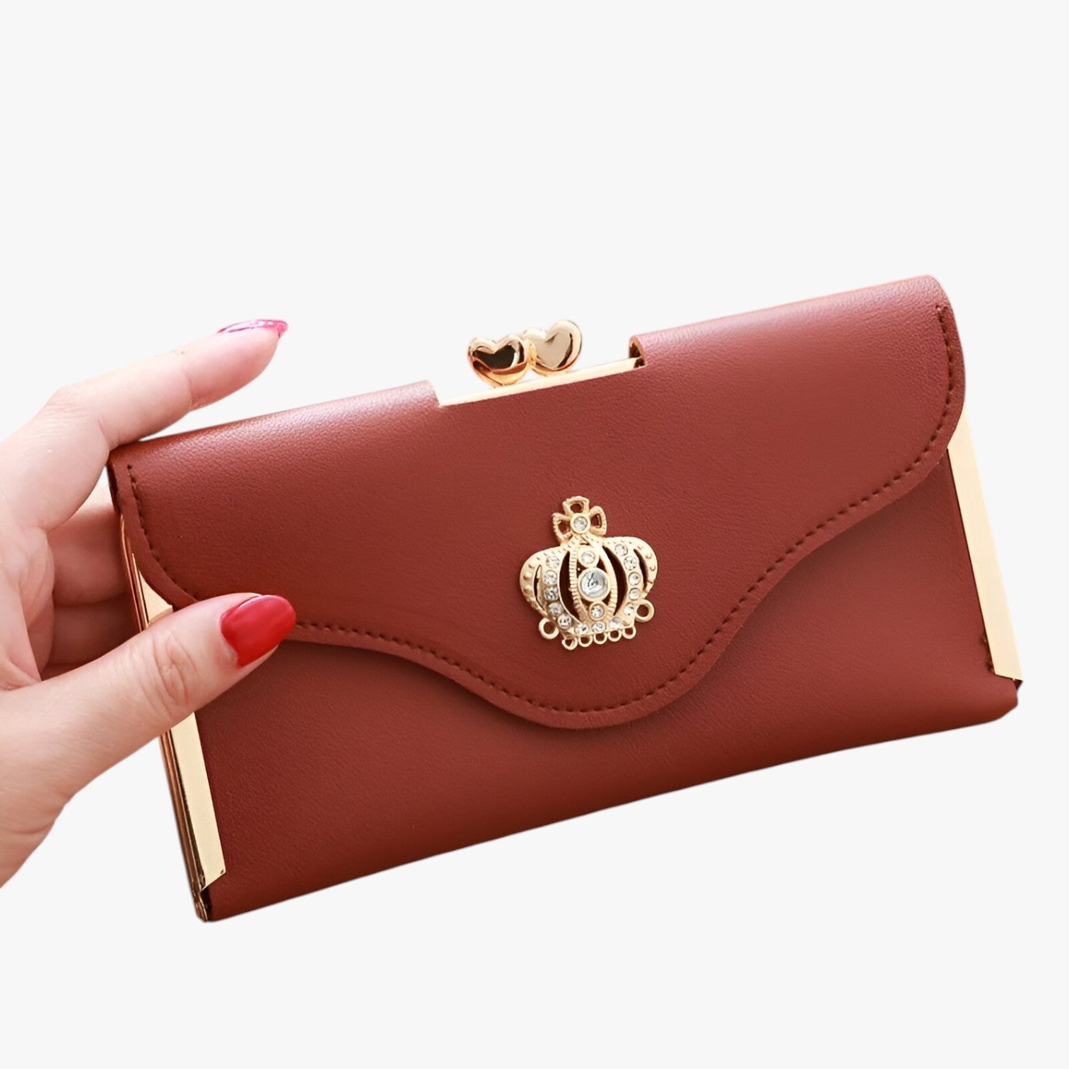 Portafoglio da donna Luxe - Design, ampia suddivisione - Marrone - ampia design donna luxe portafoglio portafoglio donna suddivisione wallet wallets womens wallet - Concept Palermo