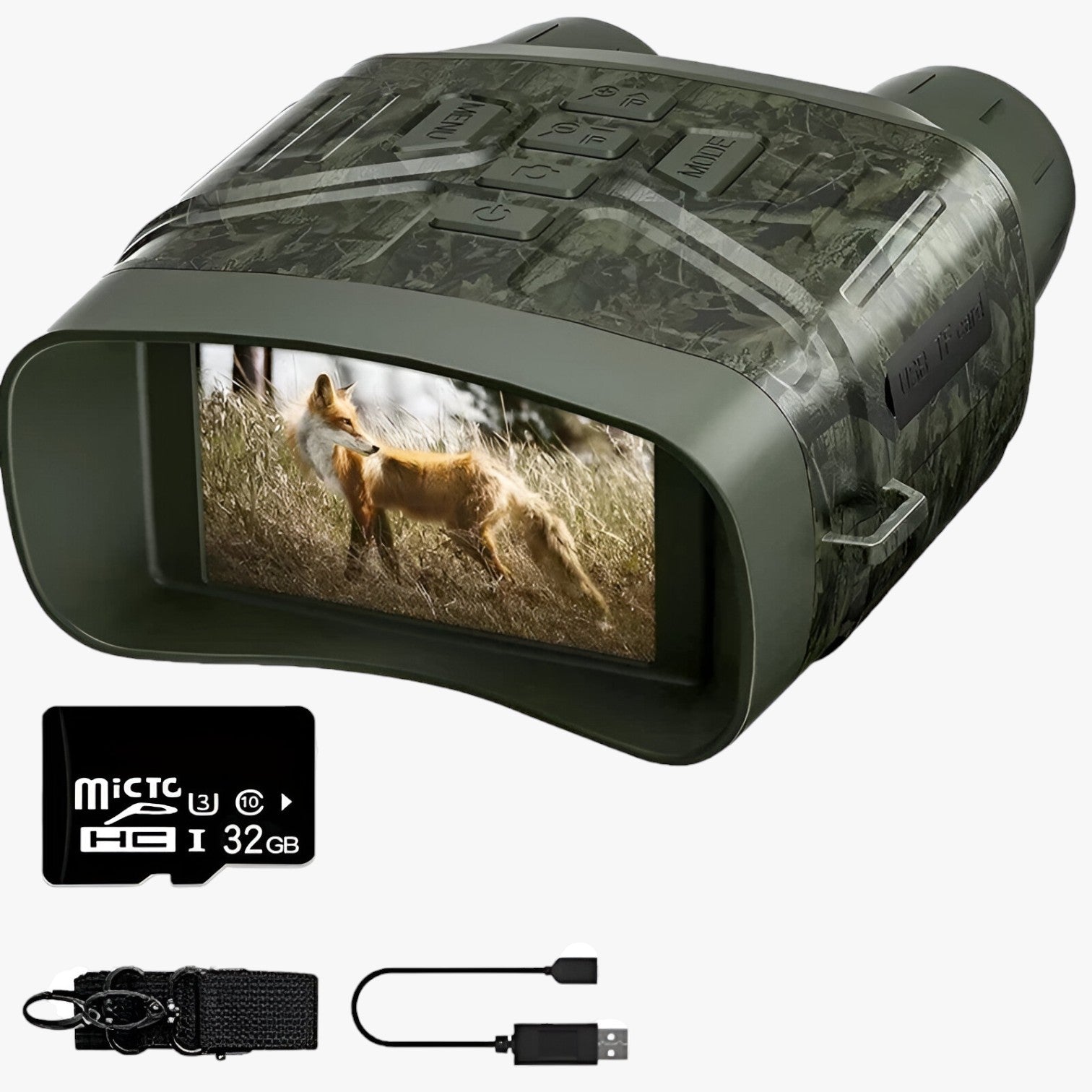 Binocolo Digitale Notturno 4K HD con Registrazione Video, Zoom 5X, Foto e IR Potente - Camouflage -32GB - binocolo binocolo notturno camera gadget gadgets notturno registrazione zoom - Concept Palermo