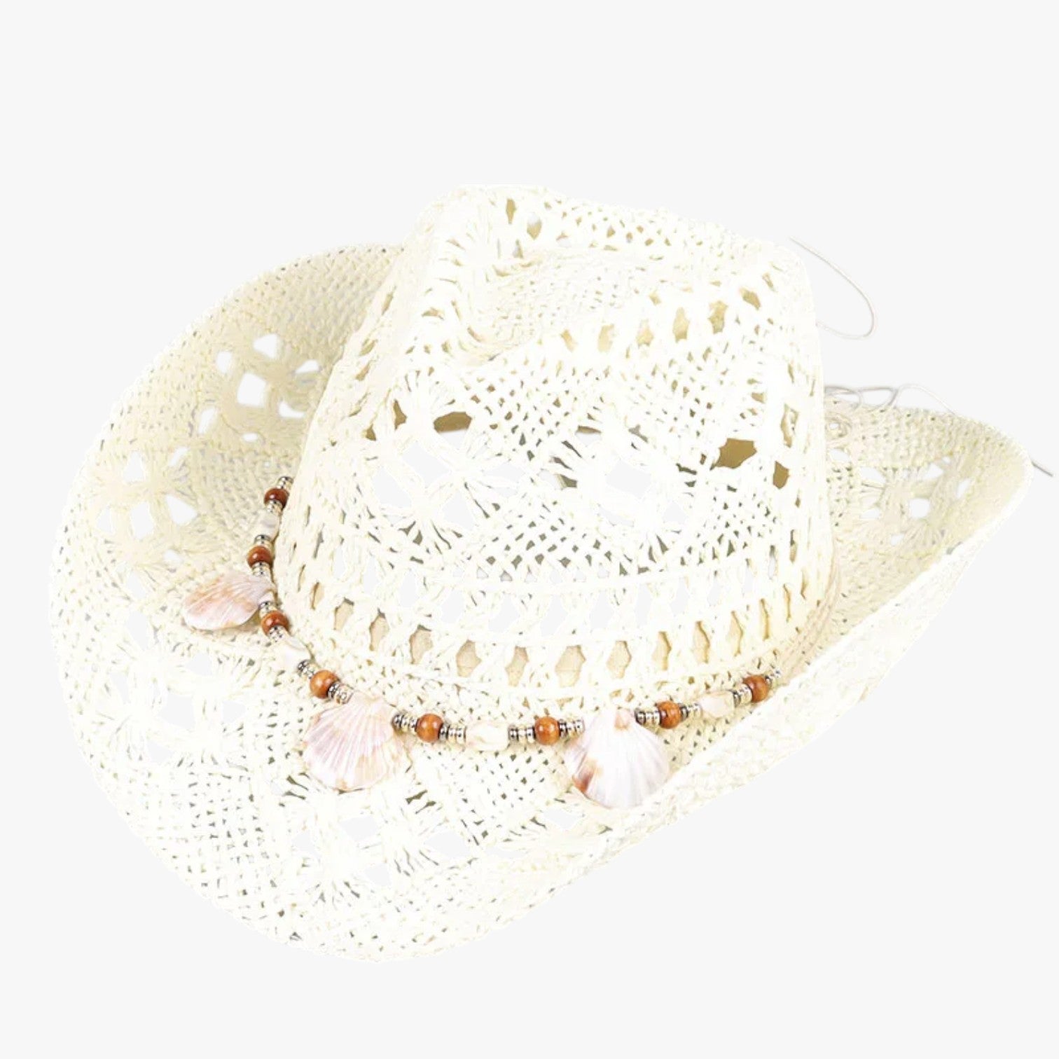 Cappello Cowboy Unisex in Paglia Vintage - Bianco latte Circa 58cm - cappello cappello cowboy cowboy hat Hat for girls paglia unisex vintage women hat women's hat - Concept Palermo