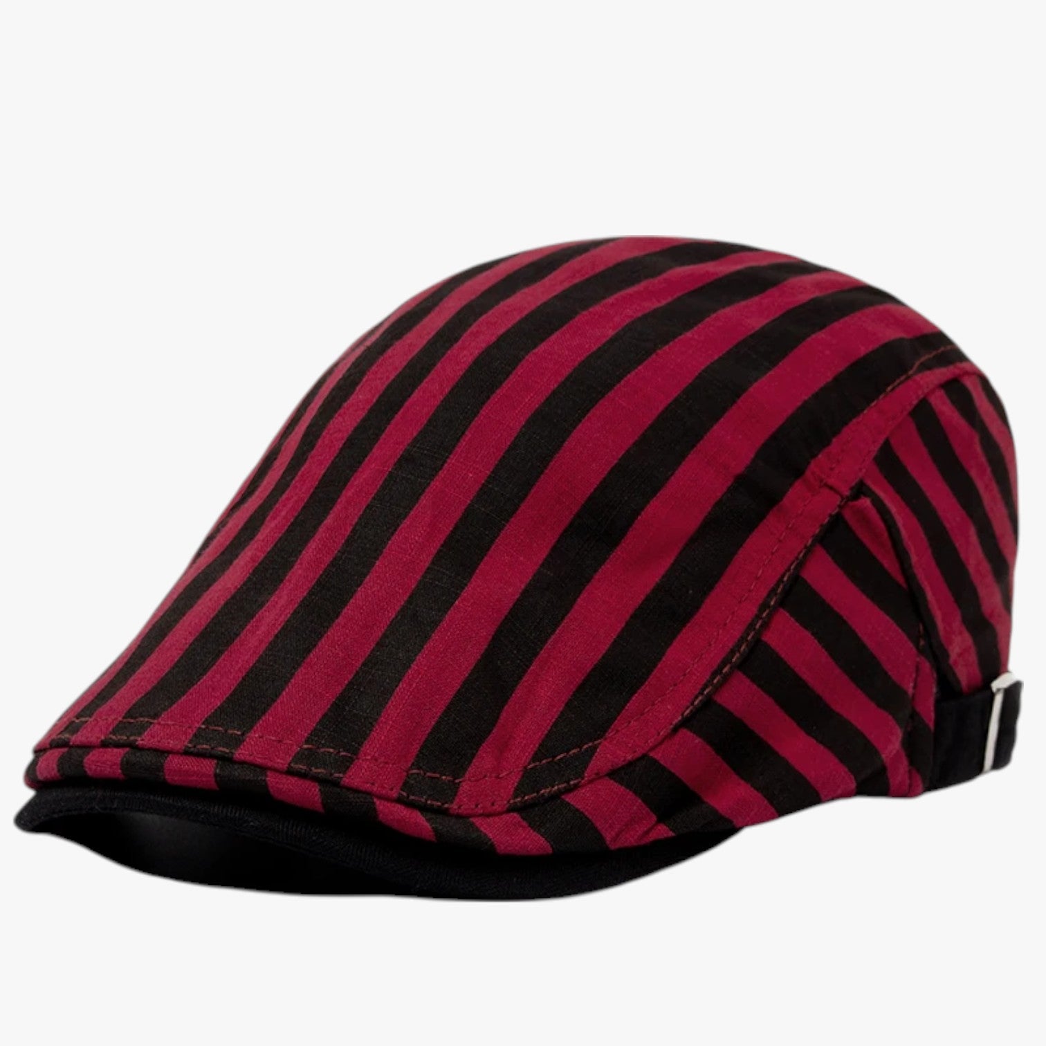 Berretto Estivo Uomo Vintage in Cotone e Lino Traspirante - Stripes Burgundy Adjustable 54-59 cm - berretto berretto estivo caps cotone estivo lino men's hat mens cap uomo vintage - Concept Palermo