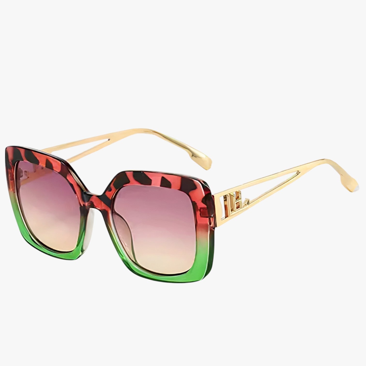 Occhiali da sole vintage con montatura trasparente e lenti a gradiente di lusso - verde rosa - Cat Eye Sunglasses Fashion Sunglasses gradiente lenti montatura occhiali occhiali sole polarized sunglasses women sole sunglasses trasparente - Concept Palermo