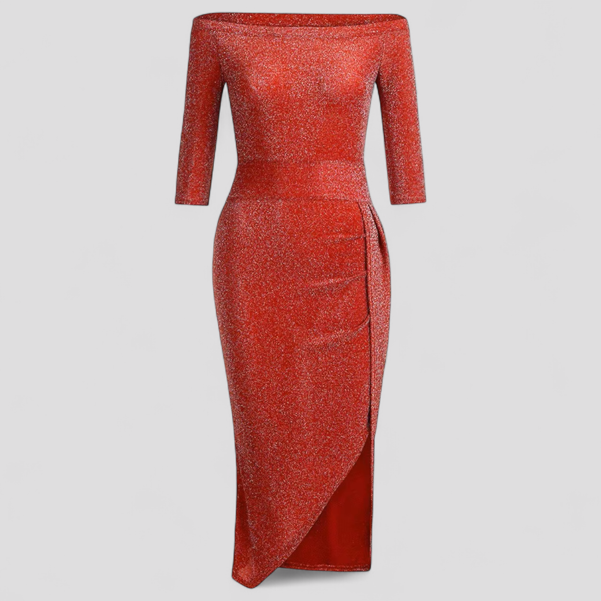 Abito Donna Nero in Ecopelle Aderente con Spalle Scoperte - Elegante e Moderno - Rosso - abito abito spalle donna dresses pelle scoperte spalle - Concept Palermo