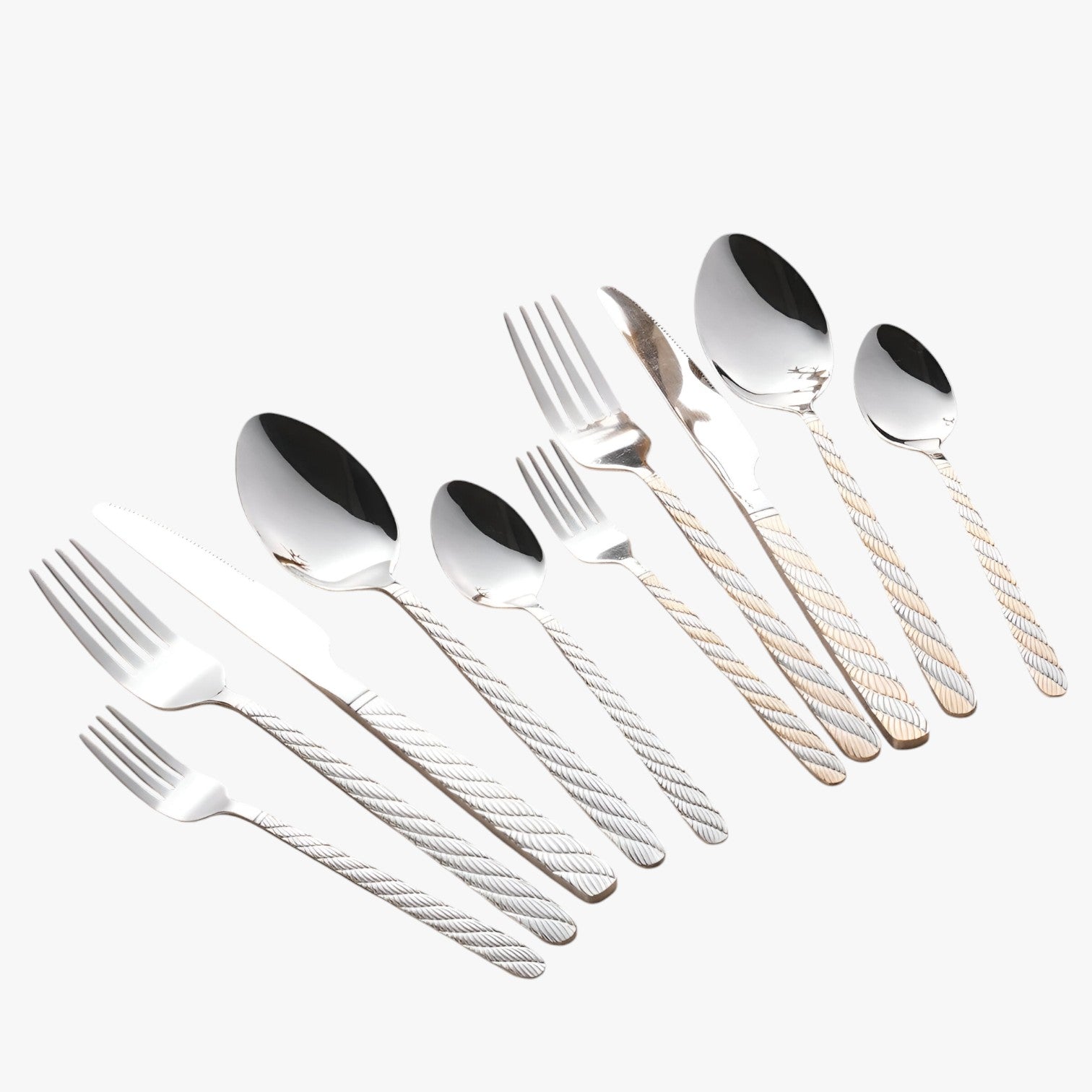 Set di posate intrecciate in acciaio inox Uomo - - acciaio inox intrecciate Kitchen kitchen & dining kitchen utensil posate posate intrecciate uomo - Concept Palermo