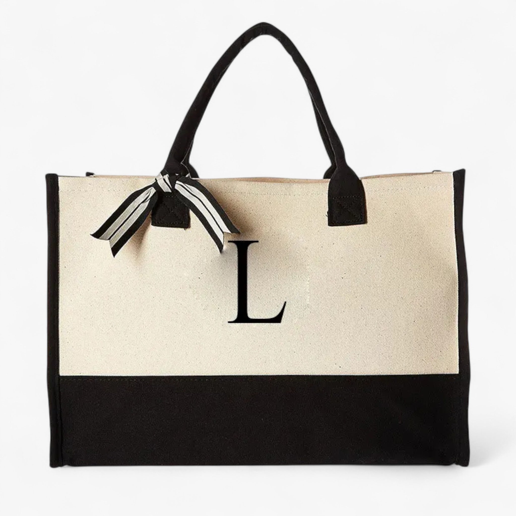 Borsa Tote Donna Grande in Tela Personalizzata con Iniziali - Elegante e Resistente - L - Bags borsa borsa tote donna handbags personalizzata tote tote bags Women's handbags - Concept Palermo