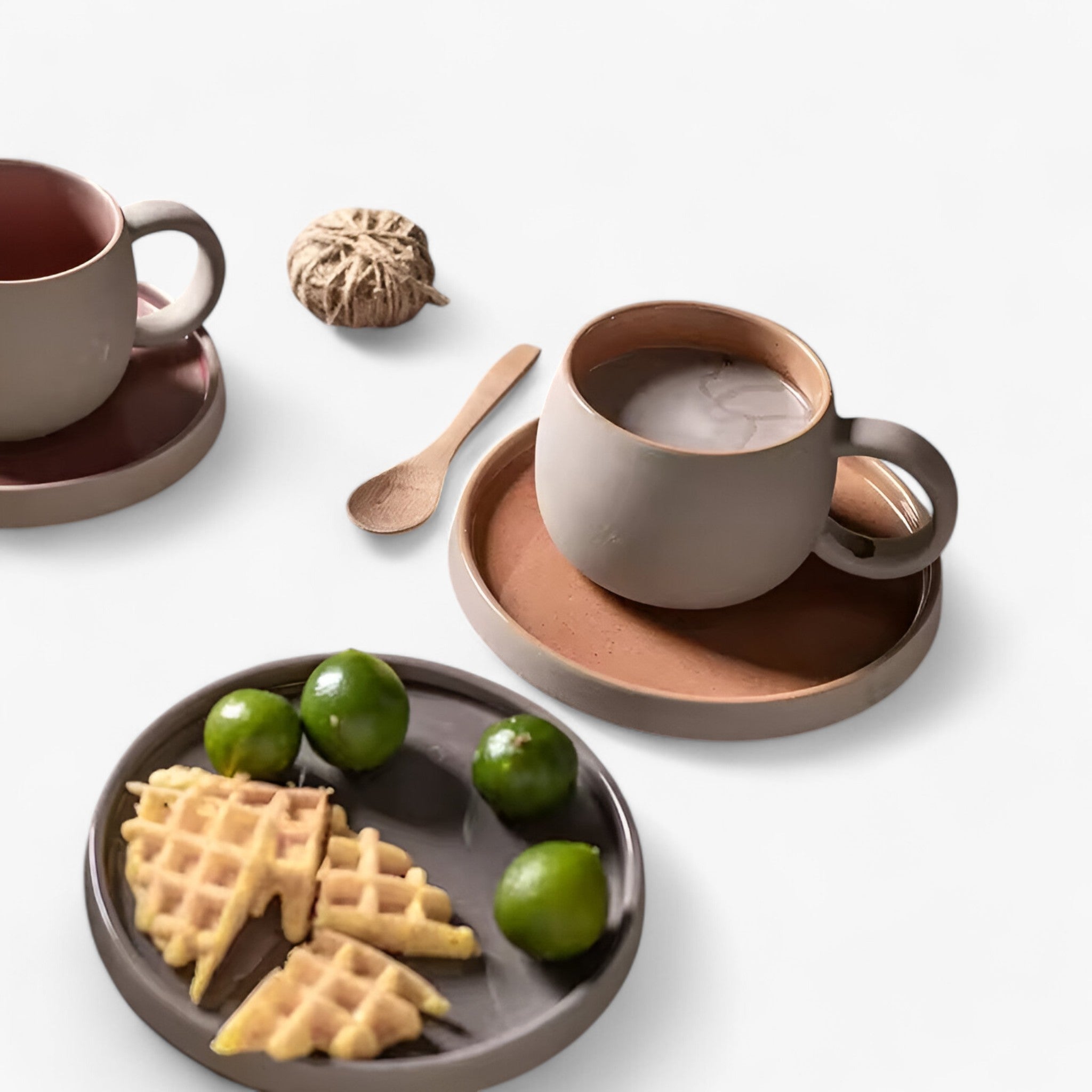 Set Tazze Caffè Espresso in Ceramica con Piattino, Stile Giapponese Minimalista - - caffè caffè espresso espresso giapponese kitchen & dining minimalista piattino tazza - Concept Palermo