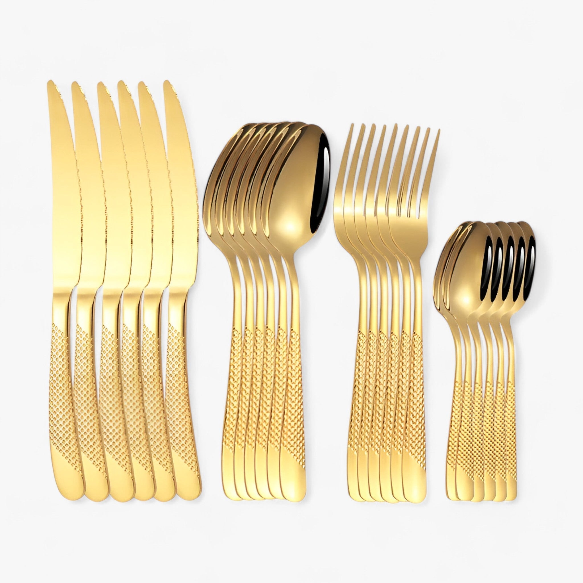 Set Posate Acciaio Inox da Uomo Elegante 24 Pezzi - Oro - acciaio home & garden huis & tuin inox posate posate acciaio uomo - Concept Palermo