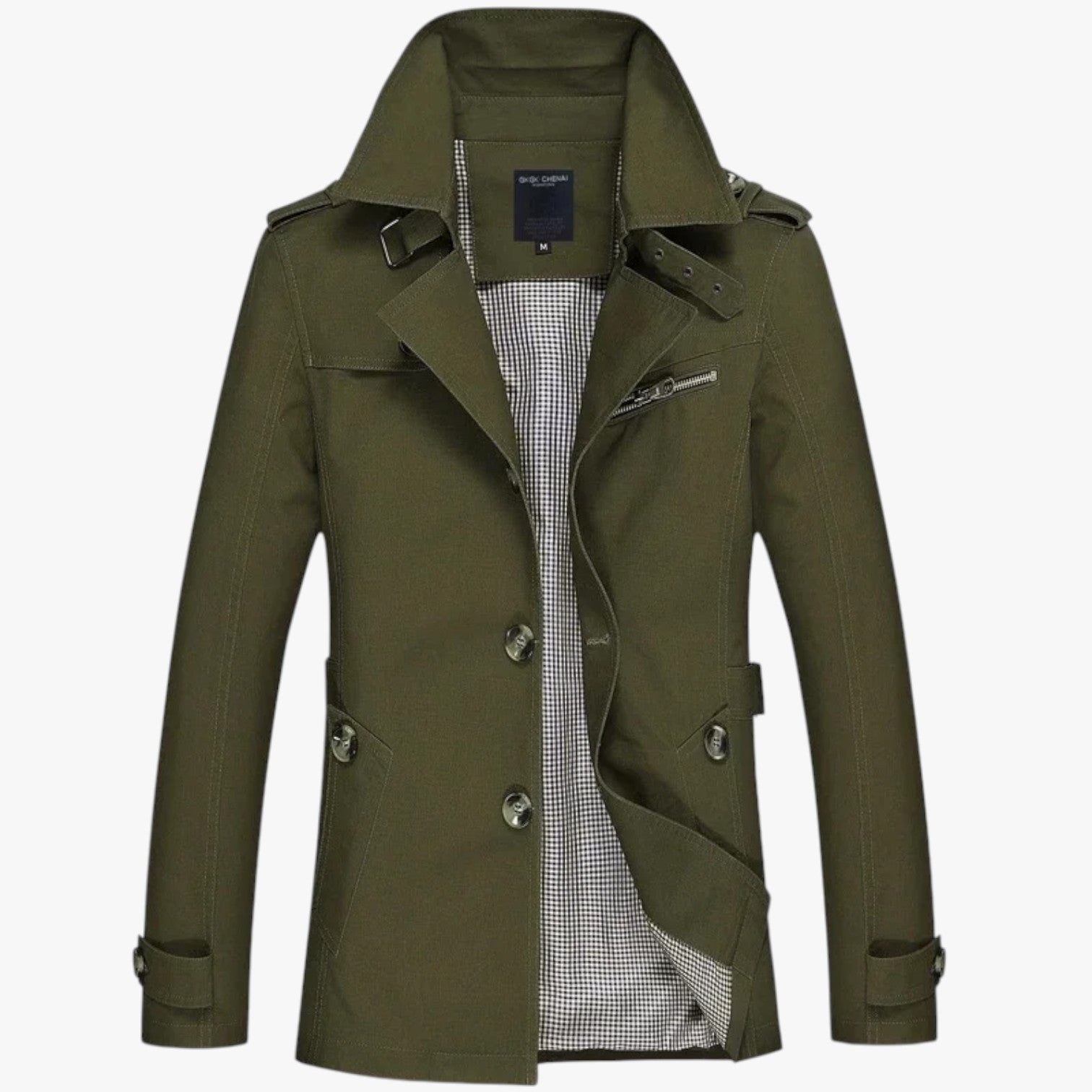 Giacca lunga da uomo - Stile casual e protezione per la mezza stagione - Verde - casual coat men coats giacca giacca lunga Jackets & Coats lunga men's coats & jackets mezza protezione stagione - Concept Palermo