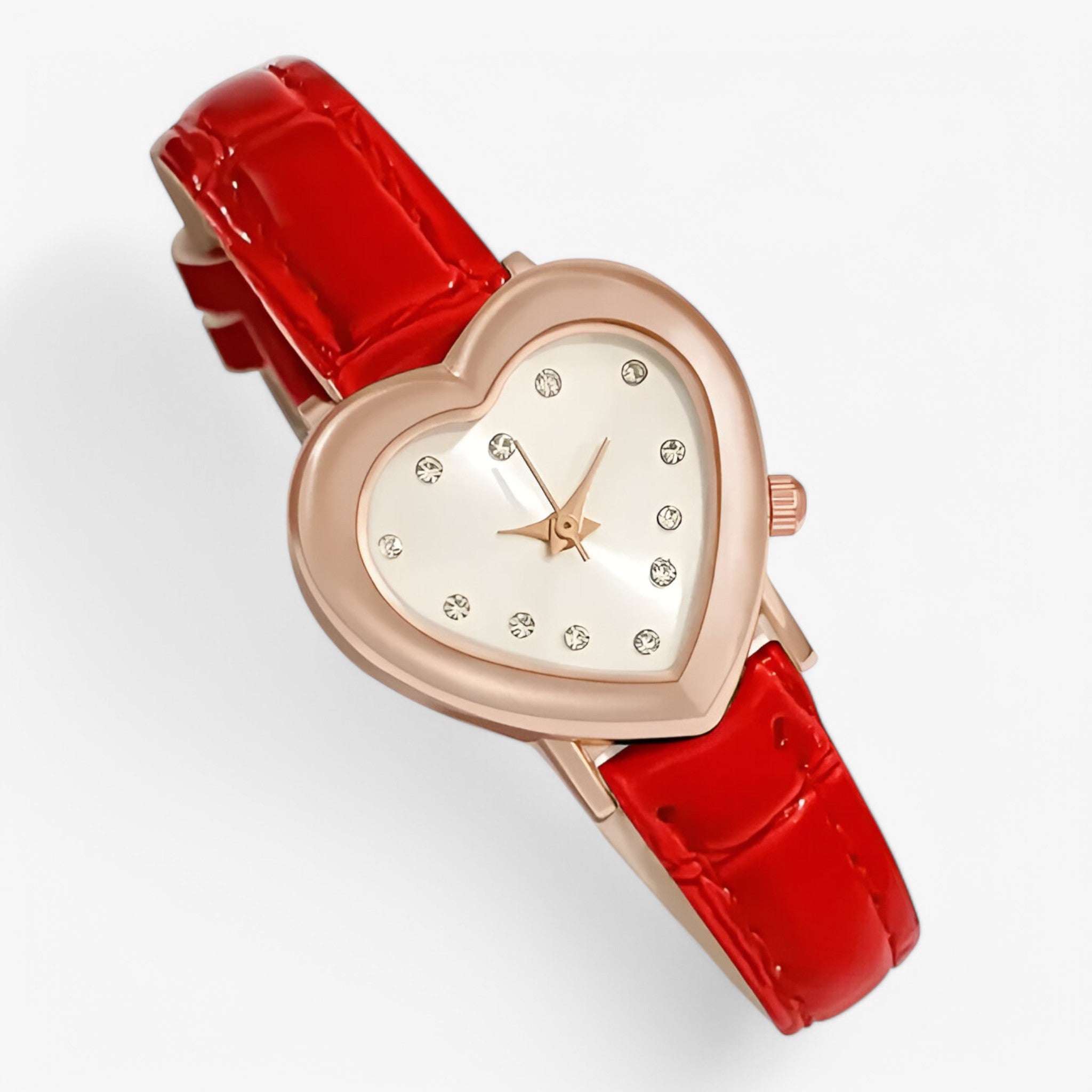 Orologio da donna con quadrante a cuore e cinturino in pelle - - cinturino cuore donna female watch orologio orologio donna pelle quadrante watch for women watches - Concept Palermo
