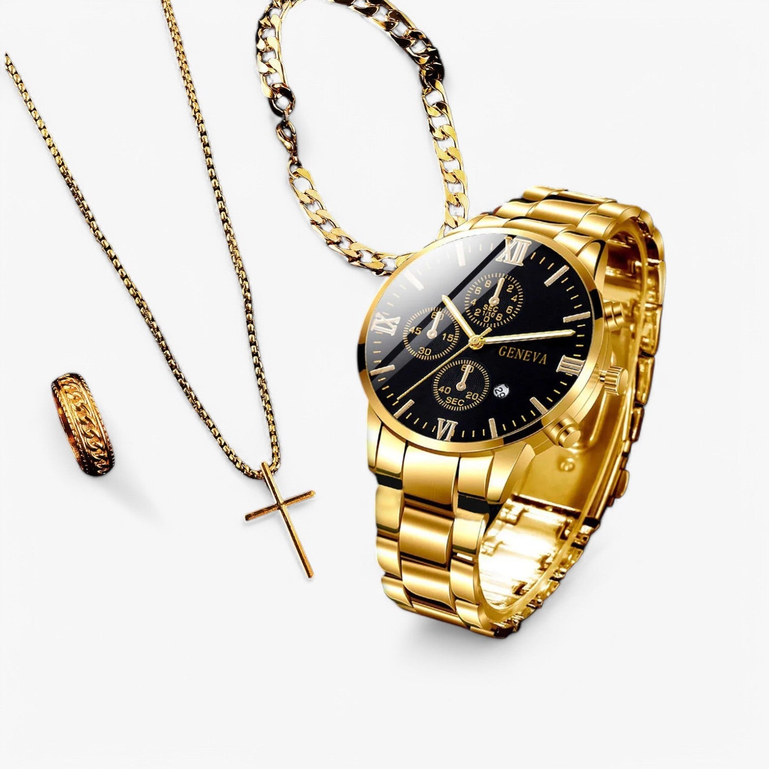 Set di orologi romani dorati - completo Uomo - - completo dorati mens accessory orologi orologi romani romani uomo watch watch for men watches - Concept Palermo